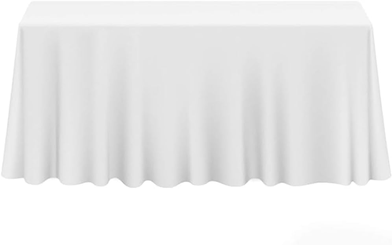 Anaado Ramadan Large Table Cloth for 14 Foot Table, Heavyweight, Long Table Cover for Buffet Table, Parties, Wedding, White, 90" X 132" image number 4