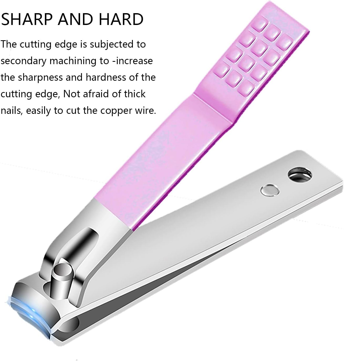 Nail Clipper Set, 7PCS Manicure Set Fingernail Clippers Kit Fashion Color Purple Stainless Steel Pedicure and Manicure Kit with Purple PU Leather Case