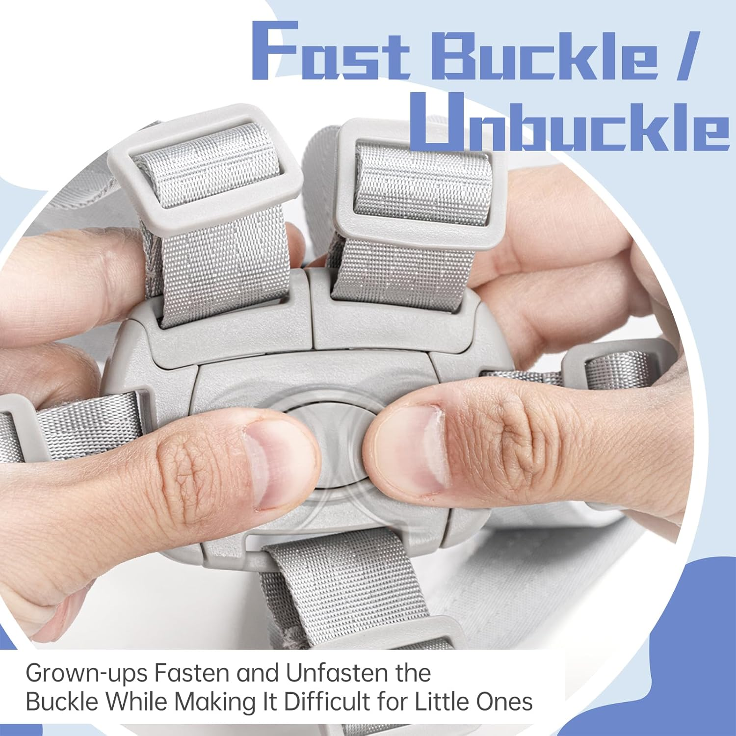 High Chair Straps Replacement Compatible with Graco - 5 Point Harness Straps for High Chair, Straps Length Adjustable Highchair Strap, Easy to Install Straps Belt, High Chair Accessories image number 5