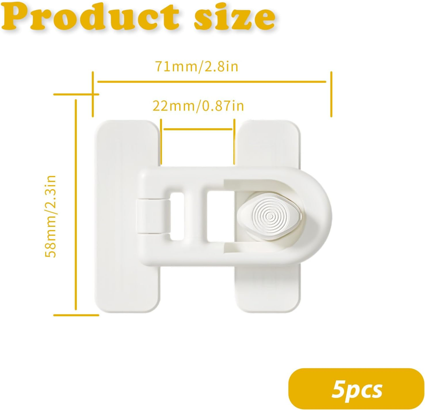 5 Pcs Baby Proofing, Heavy-Duty Child Safety Locks, Strong-Adhesive Baby Proof Cupboard Locks, Suitable for Cabinets, Fridges, Drawers, Ovens Toilets