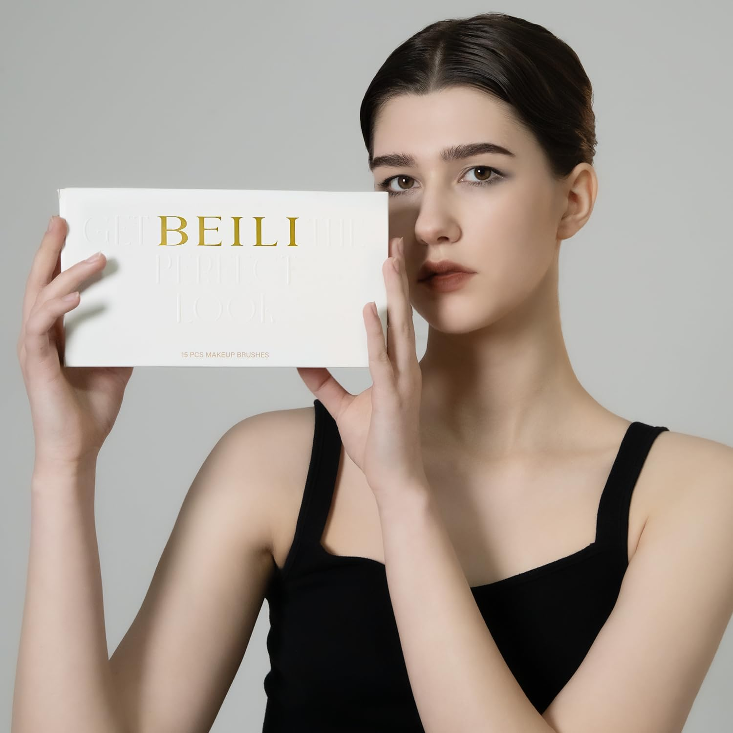 BEILI Makeup Brushes 15 Pieces Professional Makeup Brushes Premium Plastic Makeup Brush Set for Contour Concealer Foundation Eyeshadow Blending Liner Powder Blush