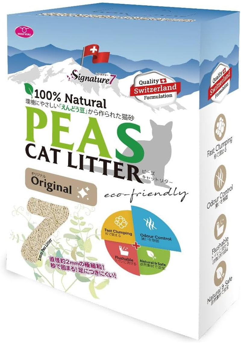 Signature 7 Cat Litter, PEAS, Original Cat Sand, Cat Sand, 5.5 Lbs (2.5 Kg), Large Capacity, Flushable, Splatterproof, Deodorizing image number 4
