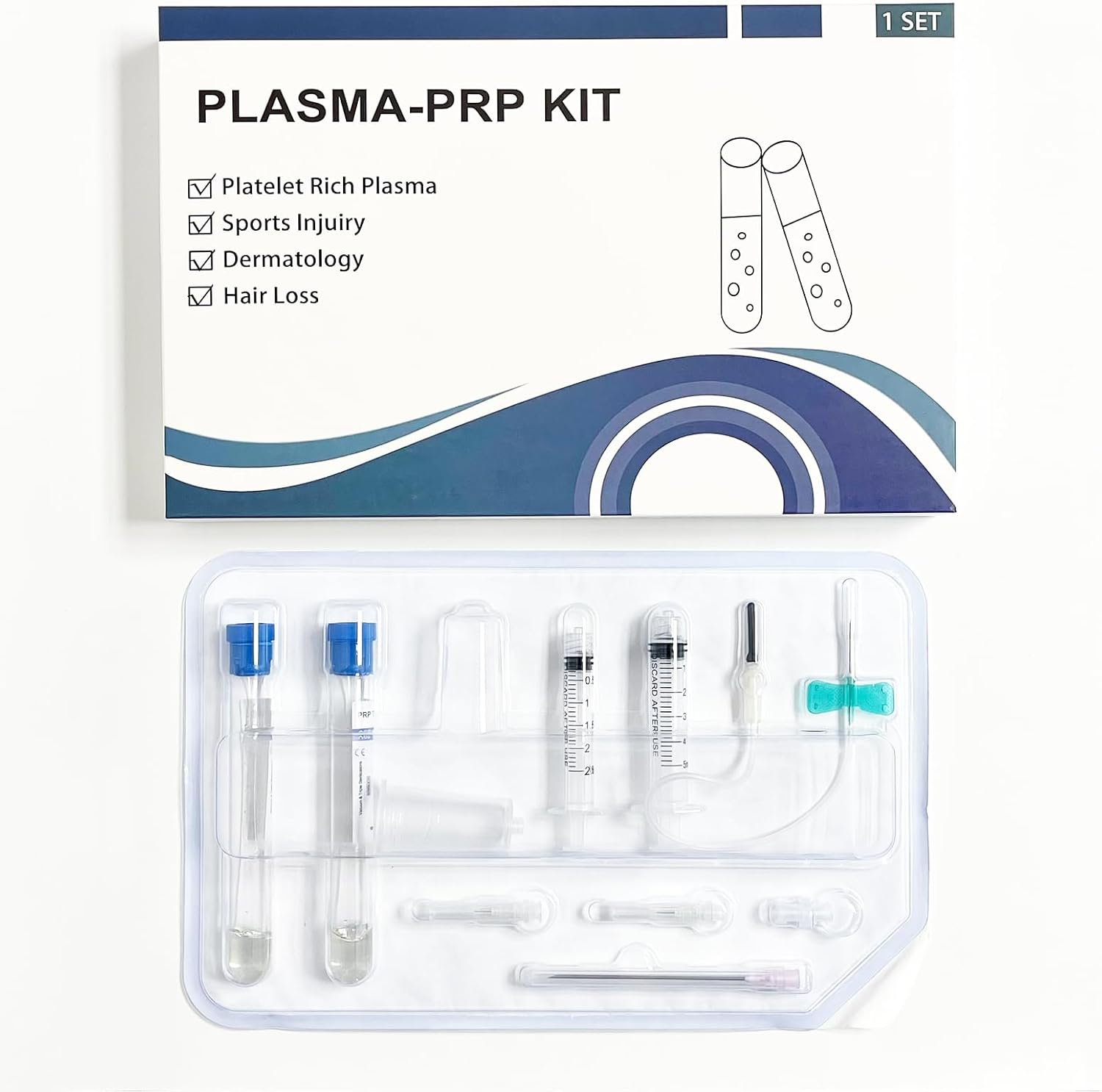 Pure PRP Kit - 15Ml PRP Tubes with Separation Gel & Anticoagulant &ndash; Complete Laboratory PRP Set (Five Set)