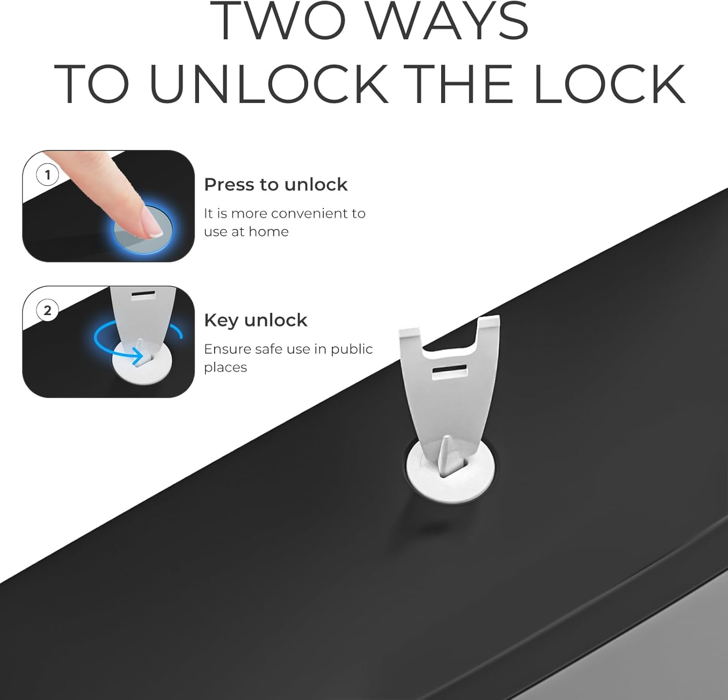 Interhasa! Paper Towel Dispenser Wall Mounted Commercial Hand Tissue Box Holder Suitable for Foldable Tissue Paper for Bathroom, ABS 278 * 102 * 215 Mm 0.52 Kg Black image number 3