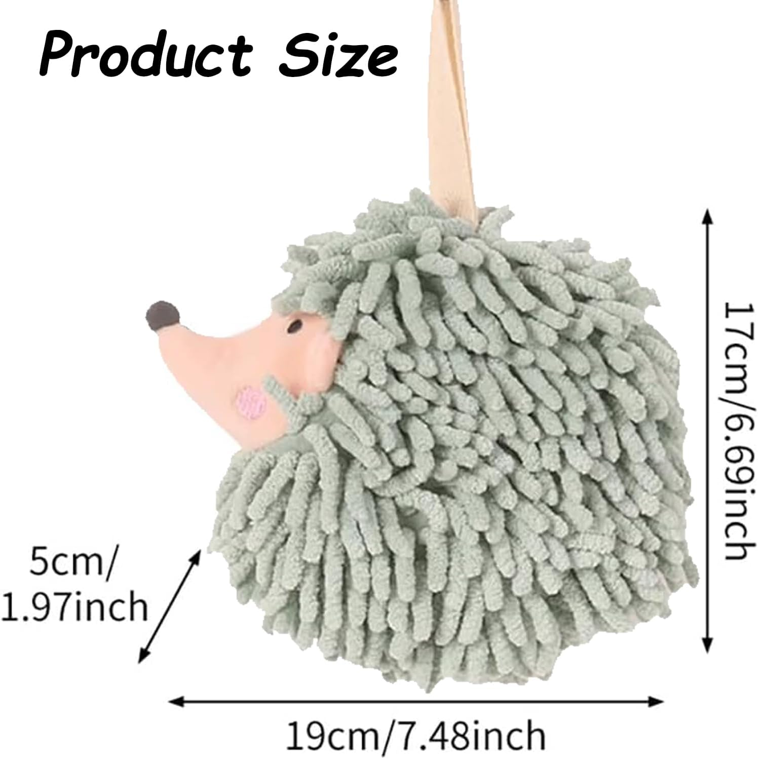 2 Pack Hand Drying Puff Towel Balls, Creative Decorative Bath Towel Set for Bathroom Kitchen Hedgehog Decorative Towels for Bathroom, Dry Your Hands Instantly and Conveniently (Pink and Gray) image number 3