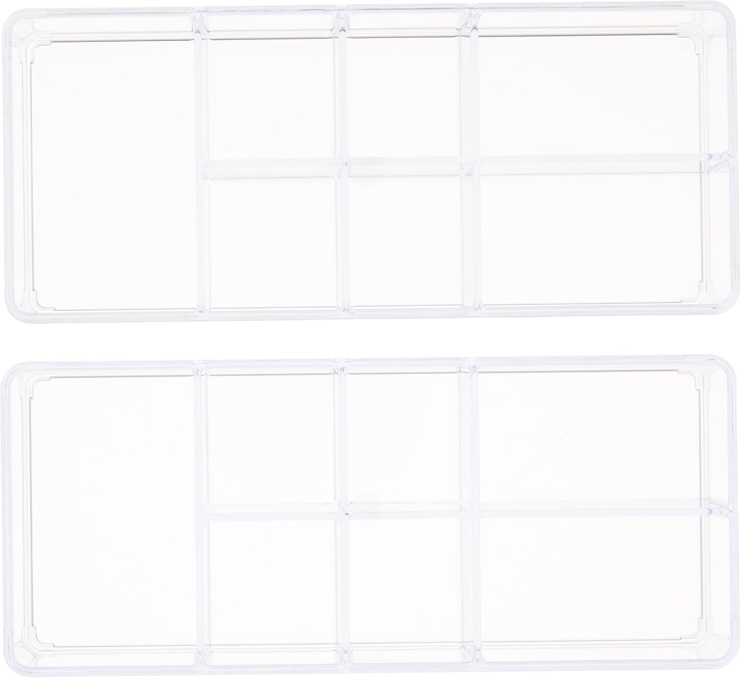 Idesign Divided Bathroom Vanity Organizer for Bathroom, Kitchen, Bedroom, Office, Set of 2, 7" X 3" X 5", Clear