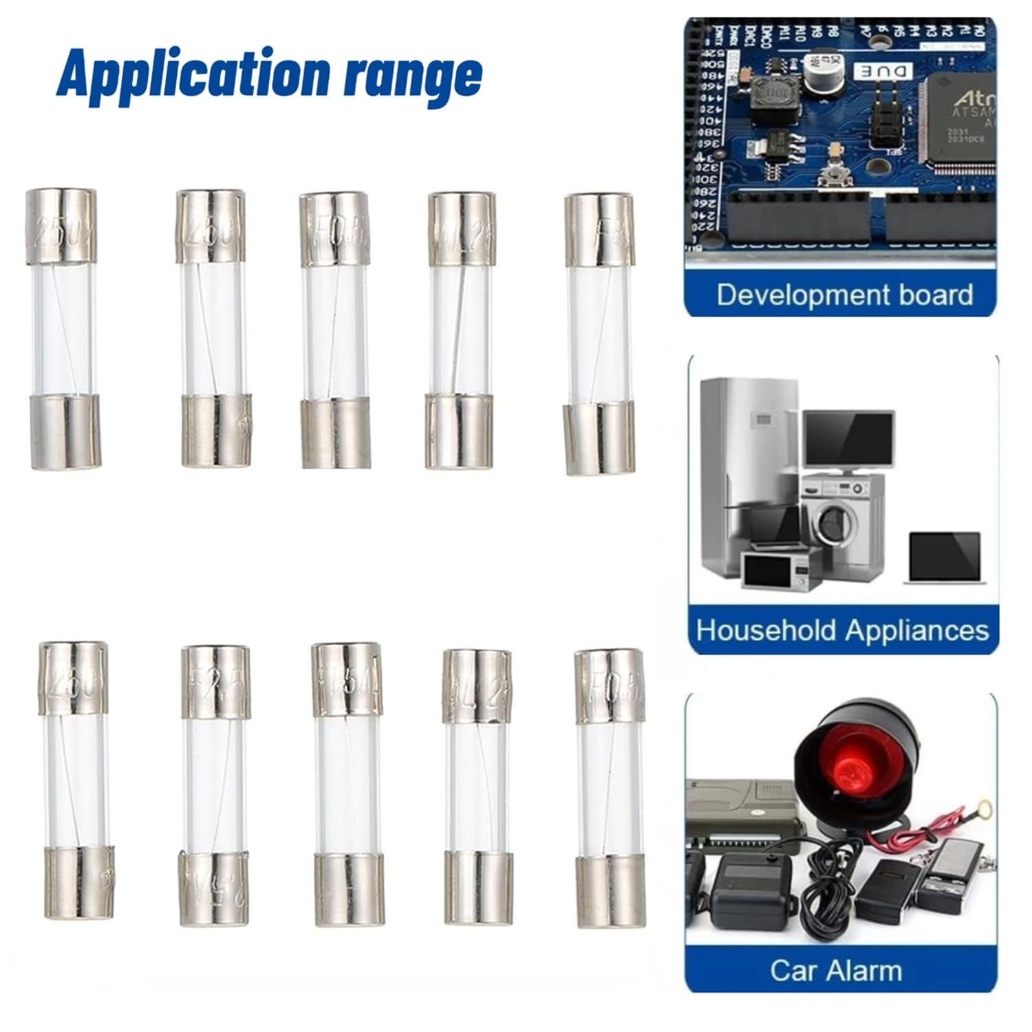 Lyfengdeam Glass Quick Fast Blow Fuse Kit, 100 Pcs Fast Blow Glass Fuses Assortment Kit250V 0.2A 0.5A 1A 2A 3A 5A 6A 8A 10A 15A Tube Fuses Mini Fuse, 5X20Mm Fuse, Packag in a Clear Plastic Box image number 2