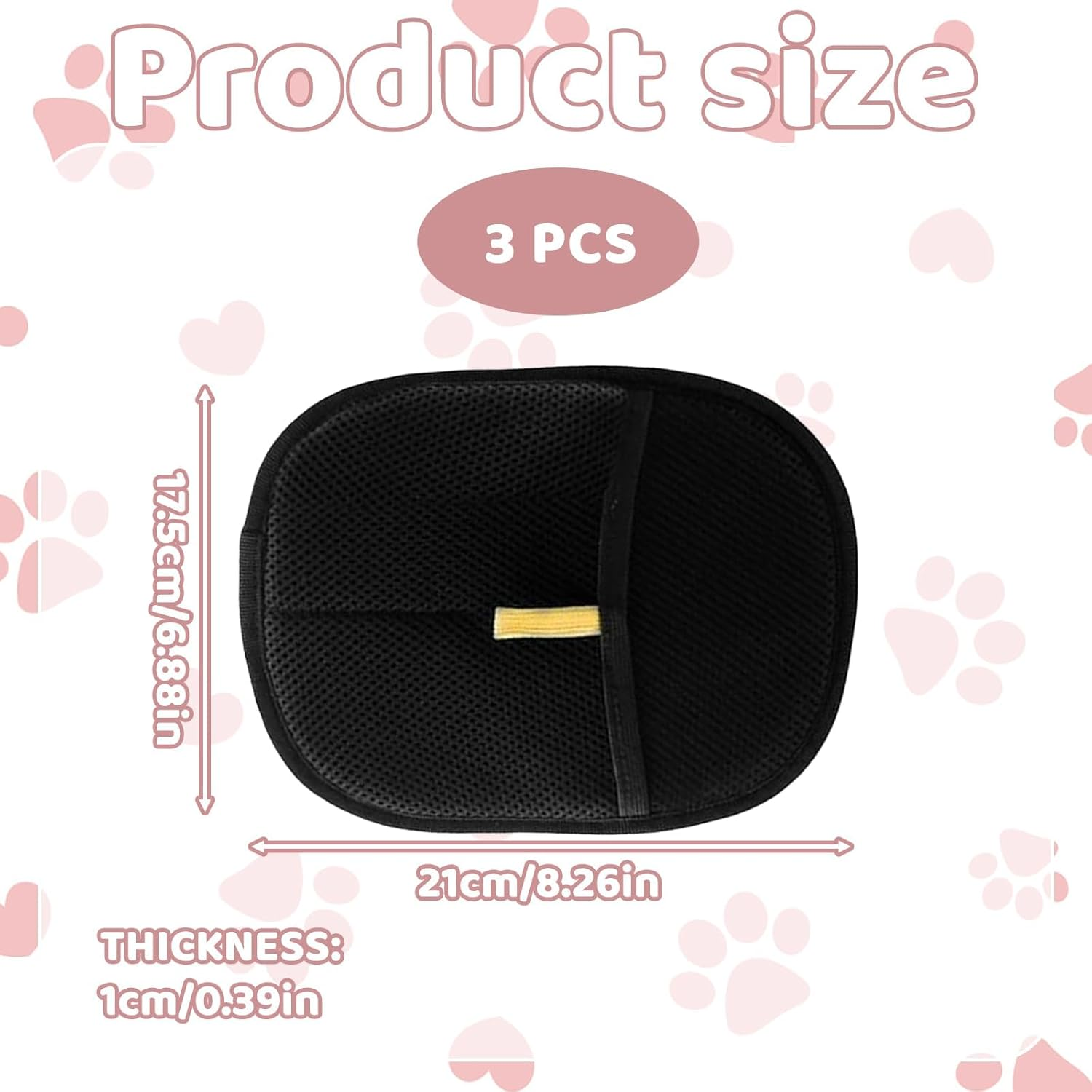 Fur Magnetic Gloves, Pack of 3 Pet Hair Remover Gloves, Cat Hair Removal, Pet Hair Glove for Smooth and Healthy Coat, High-Quality Velvet and Mesh Materials, 21 X 17.5 X 1 Cm image number 4