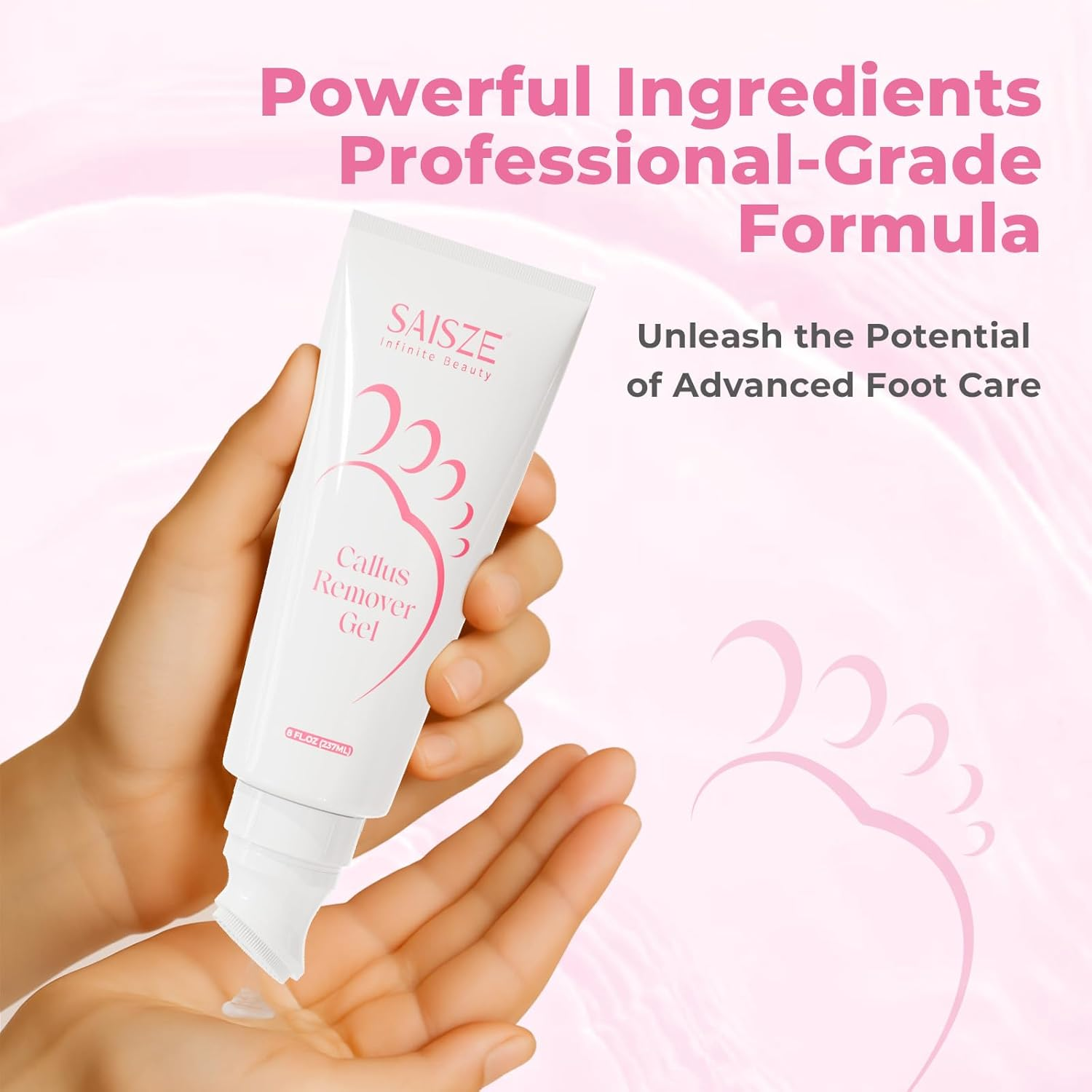 Foot Callus Remover with Foot File, Extra Strength Callus Remover Gel with Brush Head, Professional Dead Skin Removal for Feet, 8Oz