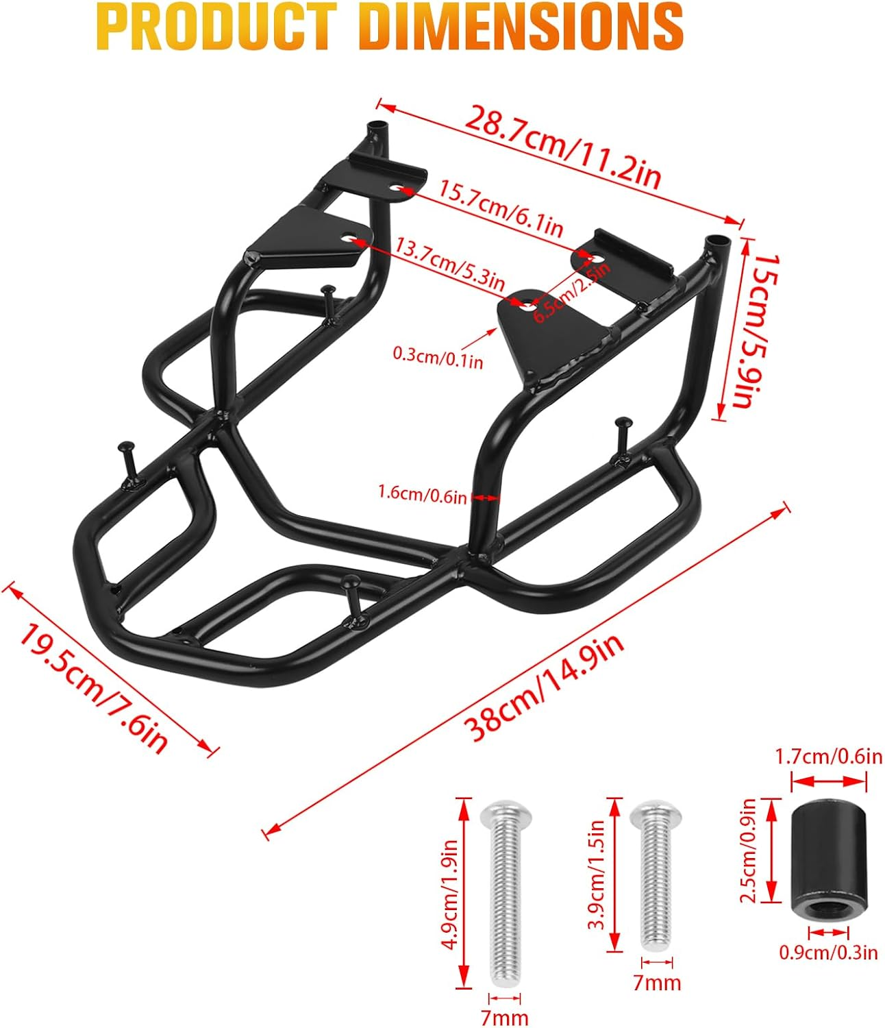 Motorcycle Rear Rack Luggage Rack Cargo Storage Carrier for Husqvarna SVARTPILEN VITPILEN 401 2018-2021 SVARTPILEN 125 2018-2023 SVARTPILEN 125 2021-2023, HJHU01 image number 4