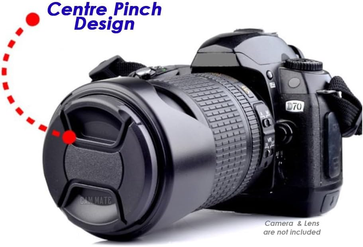 2 Pcs Universal Camera Lens Front Caps 67Mm with Secure String, Top One Tech Centre Pinch Snap-Clips Snap-On Design Protective Front Cover Lid Replacement DSLR Camera Film Camera image number 4