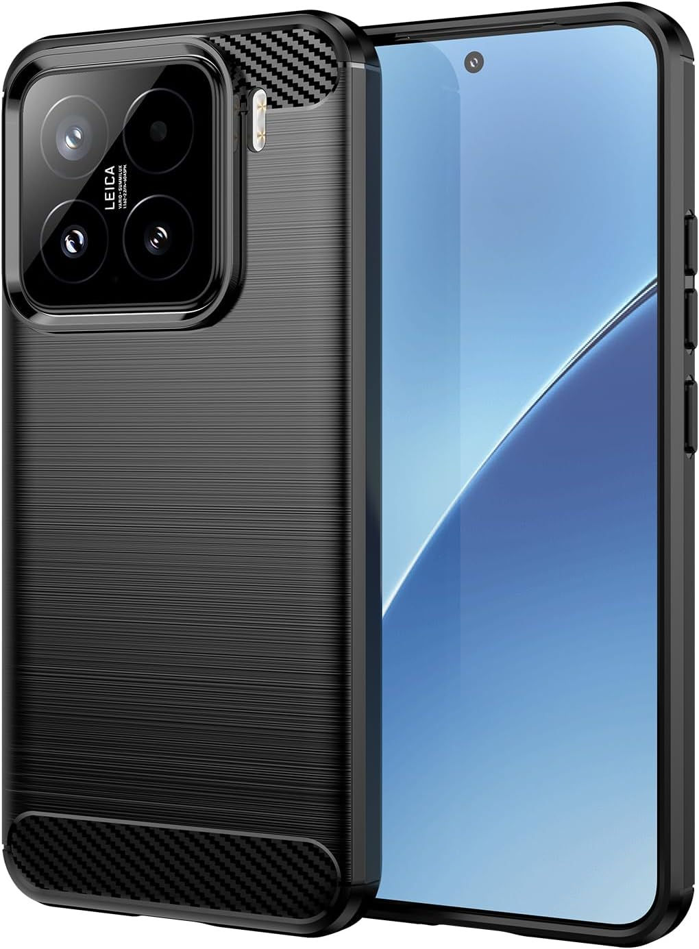 Case Made for Xiaomi 15 Case, Carbon Fiber Texture Design Cover Anti-Scratch Shock Absorption Case for Xiaomi 15 Case (2024) (Red)