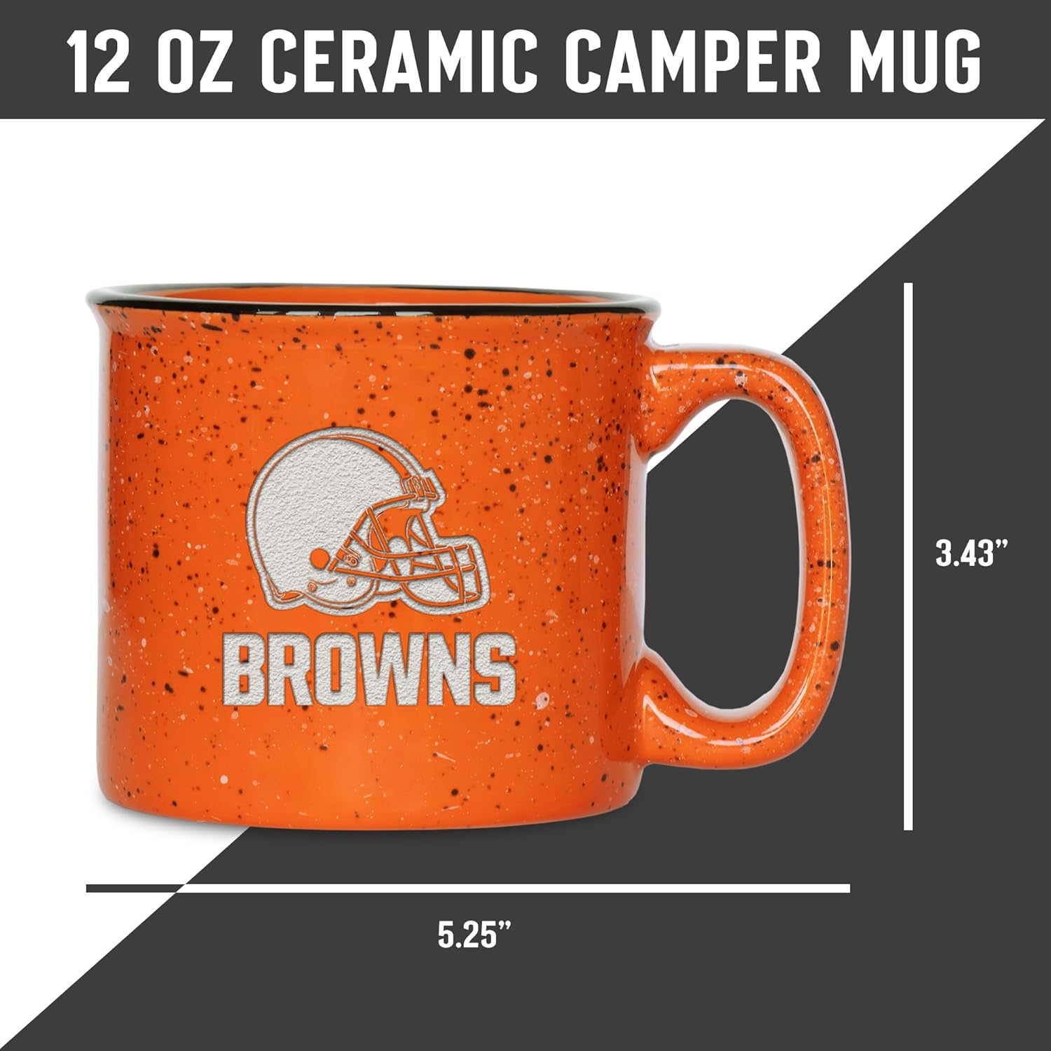 Rico Industries NFL Football Cleveland Browns Speckle 12Oz Laser Engraved Campfire Mug image number 4