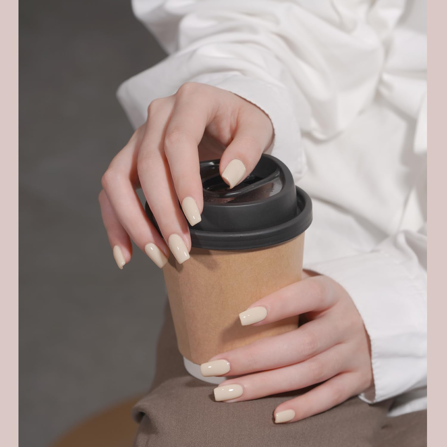 GAOY Nude Brown Fall Gel Nail Polish Set, 6 Colors White Beige Dark Tan Taupe Soak off UV Light Cure Gel Polish Kit for Salon and Nail Art DIY at Home - Classic Collection image number 4