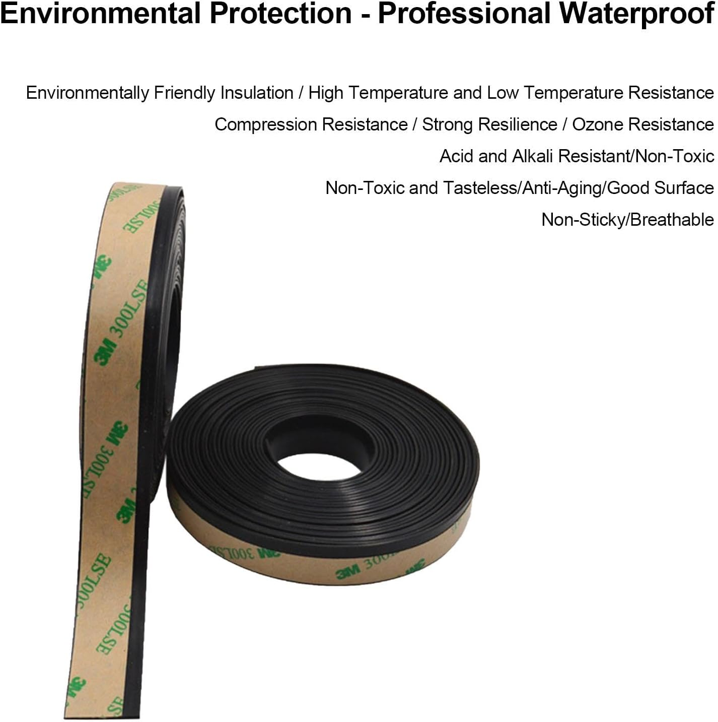 Car Window Weather Stripping | /13.12Ft Automotive Window Sealing Strip,Self-Adhesive Auto Rubber Weather Draft Seal Strip /13.12Ft image number 4