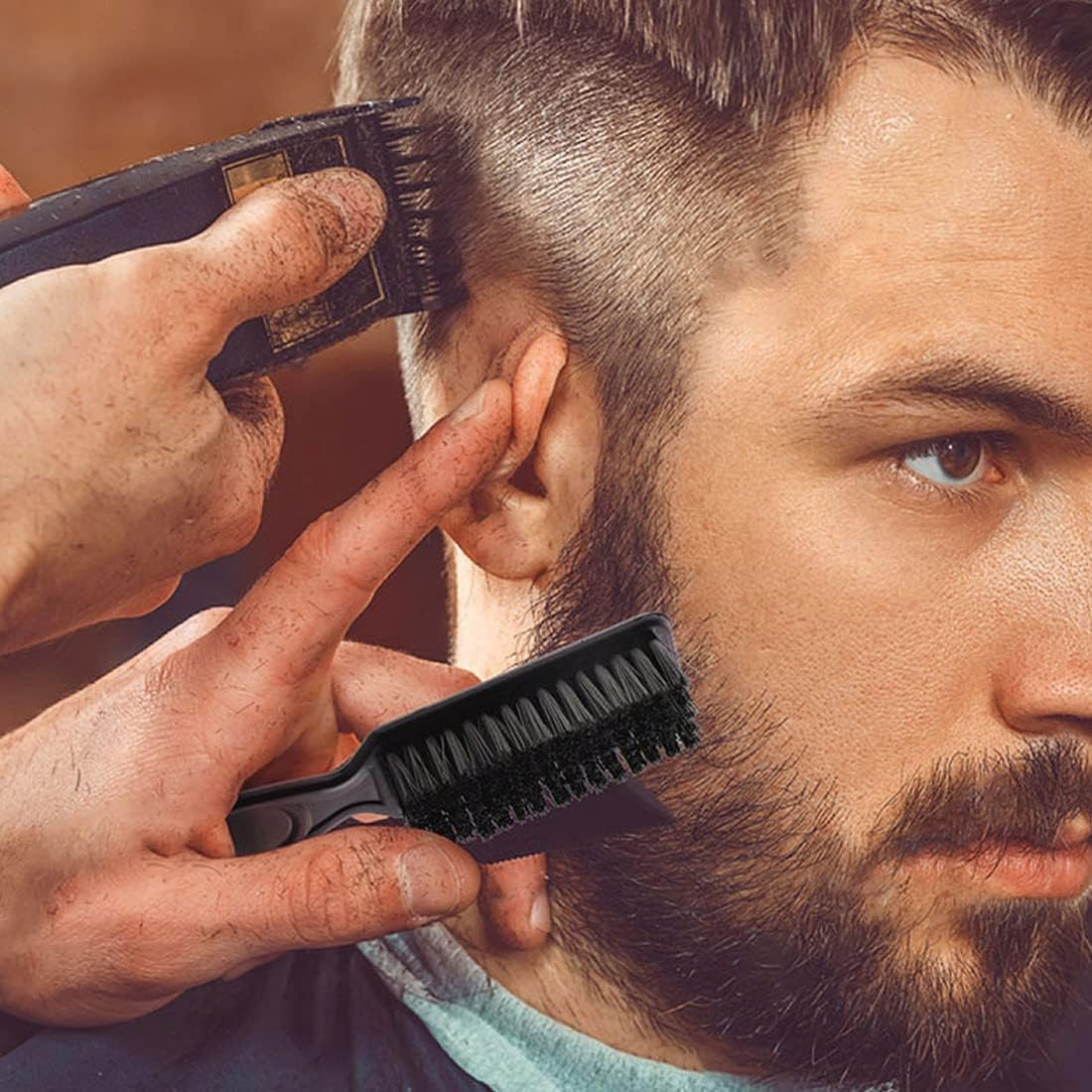 NIANOPKM 2 X Cleaning Brush, Blade Cleaning Brush, Nylon Brush, Nail Brush, Trimmer, Hairdressing Cleaning Brush, Hair Clippers Tool image number 4