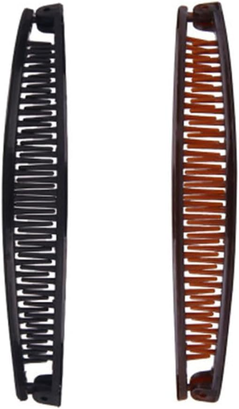 Black and Brown Hair Claws Vintage Combs Tool for Thick Curly Hair Long Hair Clips Banana Hair Comb Fish Handle Slide Hair Clips Claws Set for Women Accessories image number 6