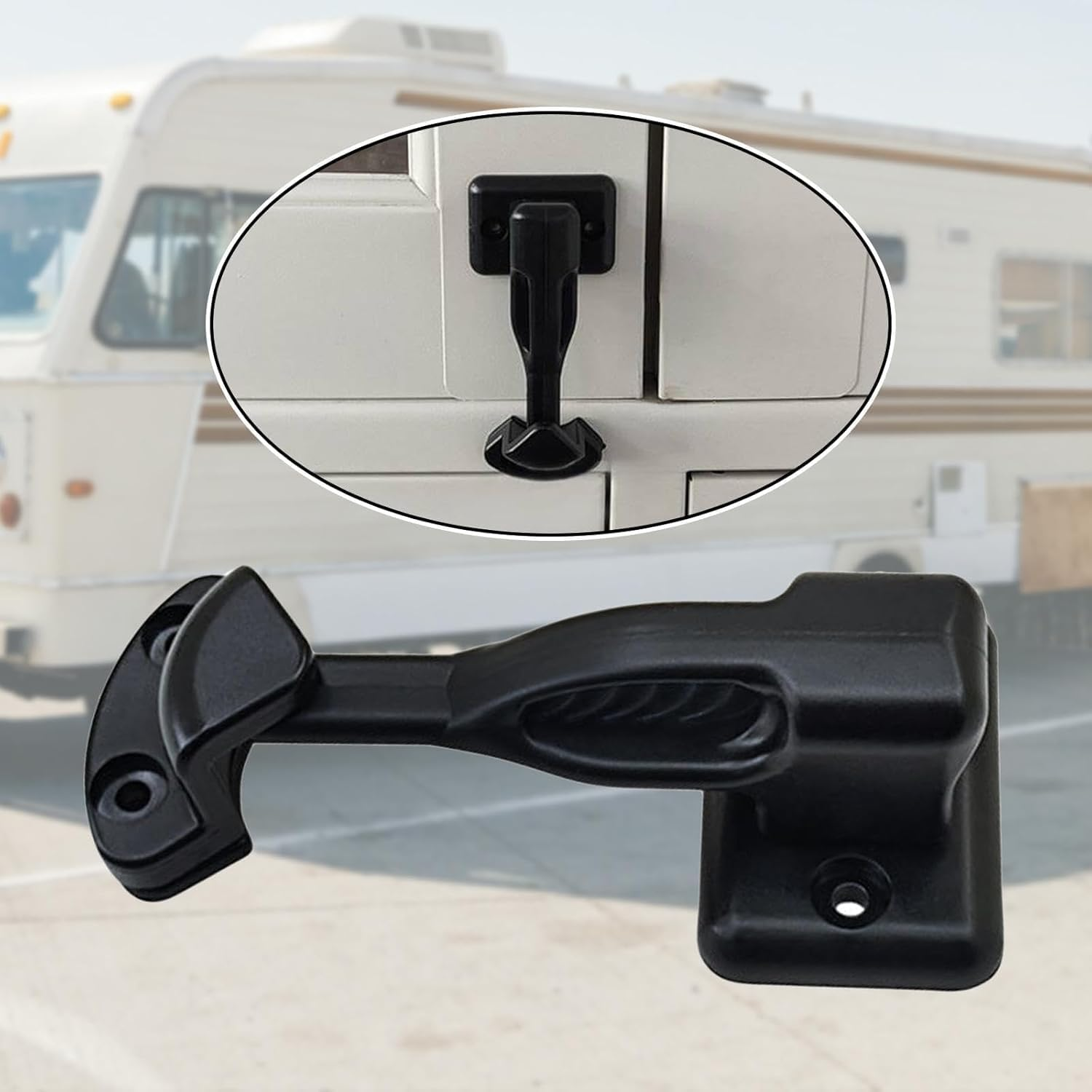 1 X Caravan Door Holder, Door Lock Caravan, Caravan, Window Closure, Caravan Lock Door, Rotating Latch, Door Holder, Door Stop, for Caravan, Boat or Furniture (White)