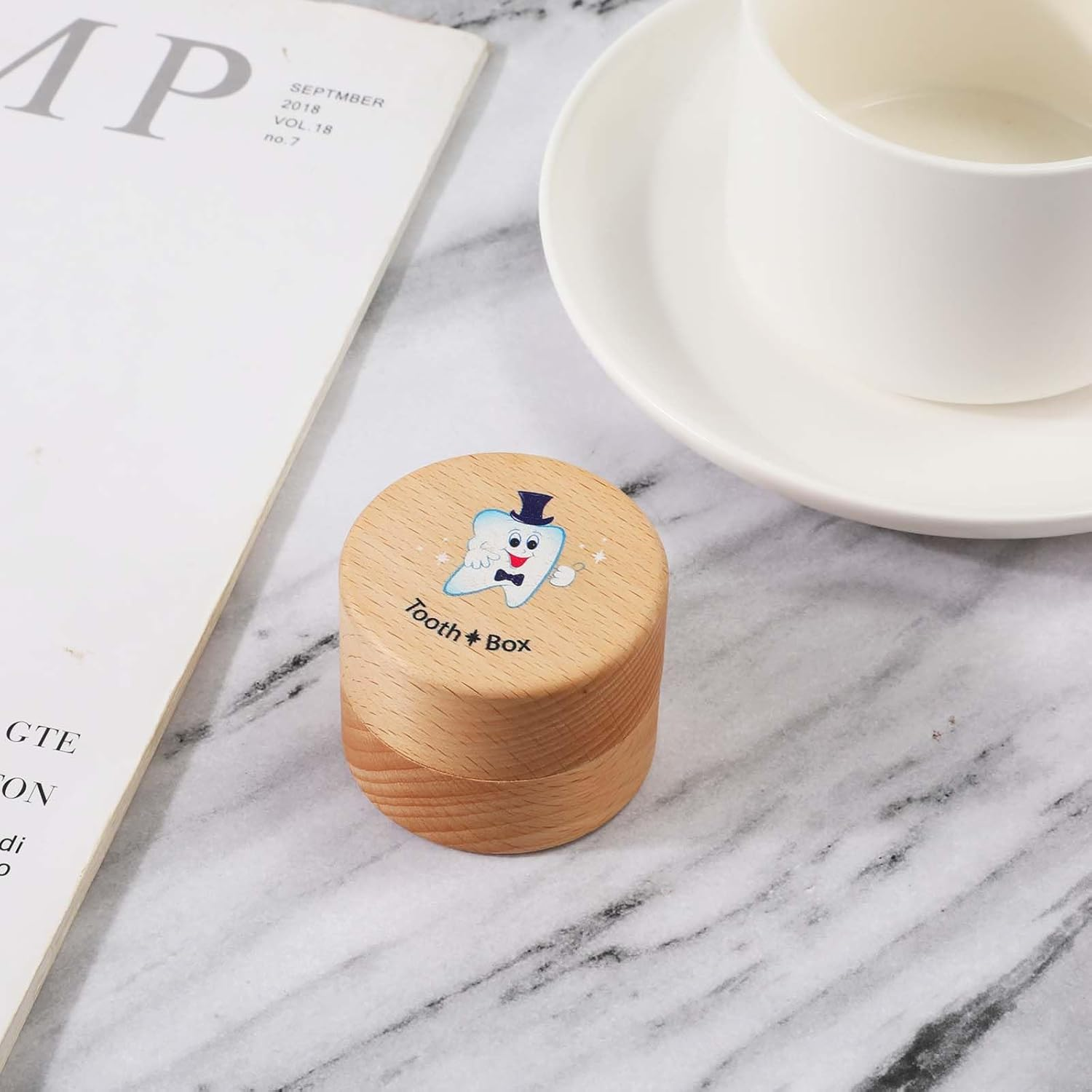 NQEUEPN Tooth Holder Fairy Box, Wooden Teeth Storage Box Tooth Keepsake Box Baby Tooth Box for Tooth Saver Container Loss Baby Boys and Girls (Boys Style) image number 3