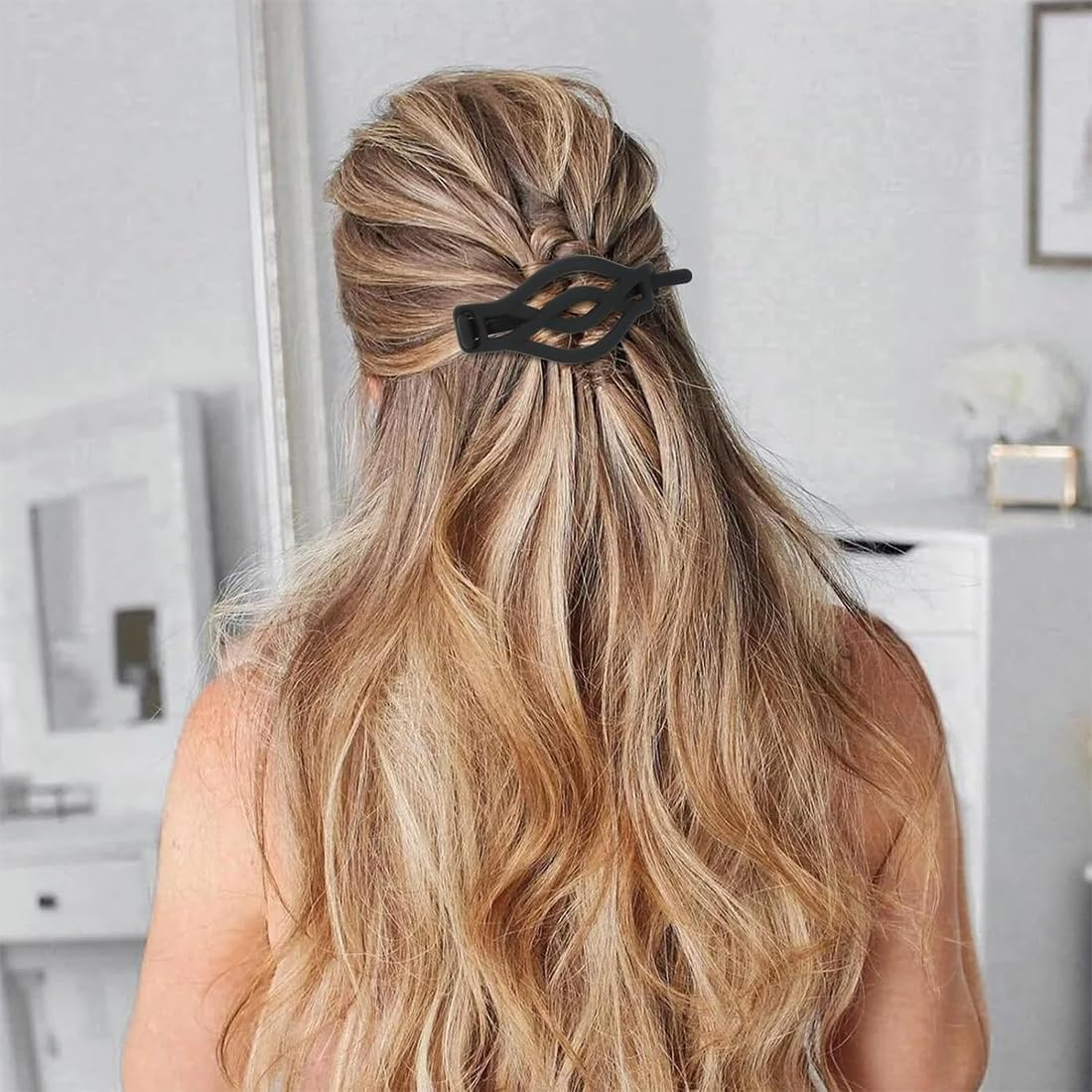 Pack of 6 Hair Clips for Women French Hair Clip Set Banana Clip Ellipse Hair Clips Non-Slip Hair Clips for Thin or Thick Hair Large Classic Vintage Matte Hair Clip for Women Girls image number 5