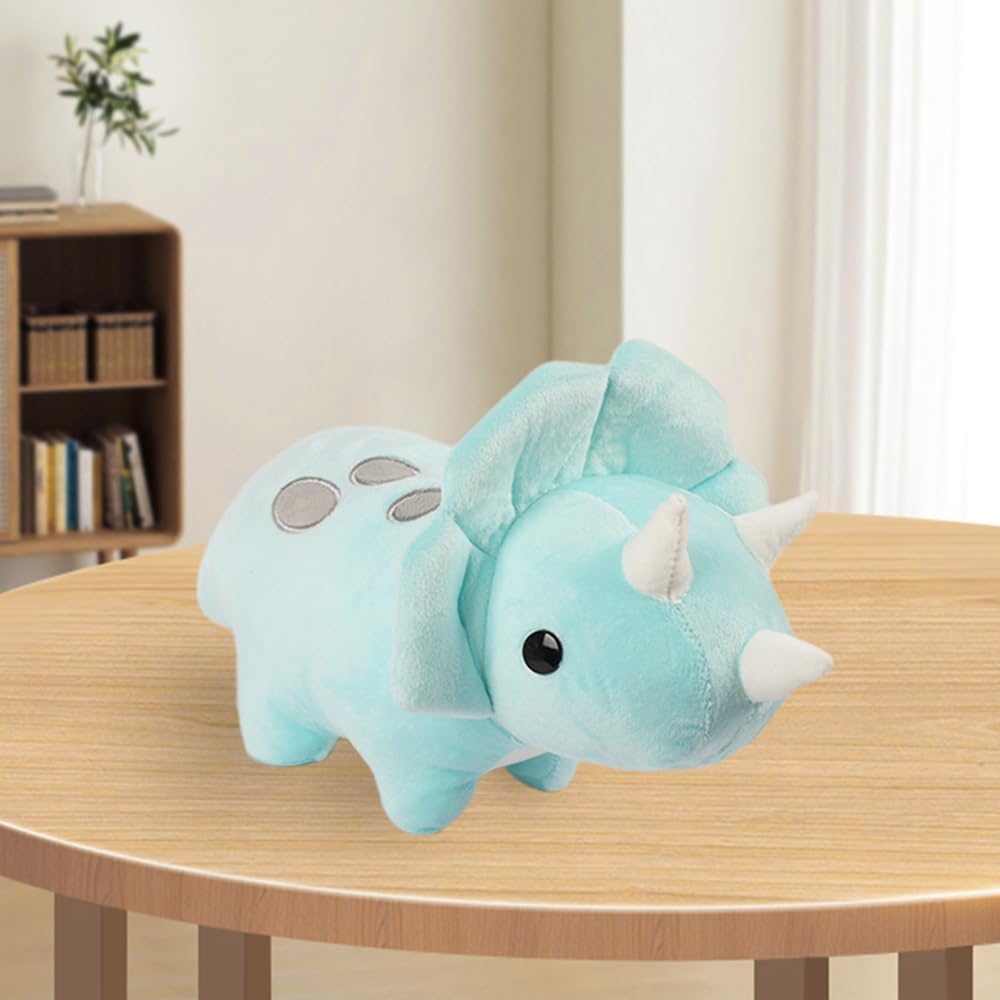11.8 Inch Dinosaur Plush Triceratops Toy, Soft Sky Blue Plush Dinosaur Doll Plush Toy Suitable for Children, Girls, Boys image number 5