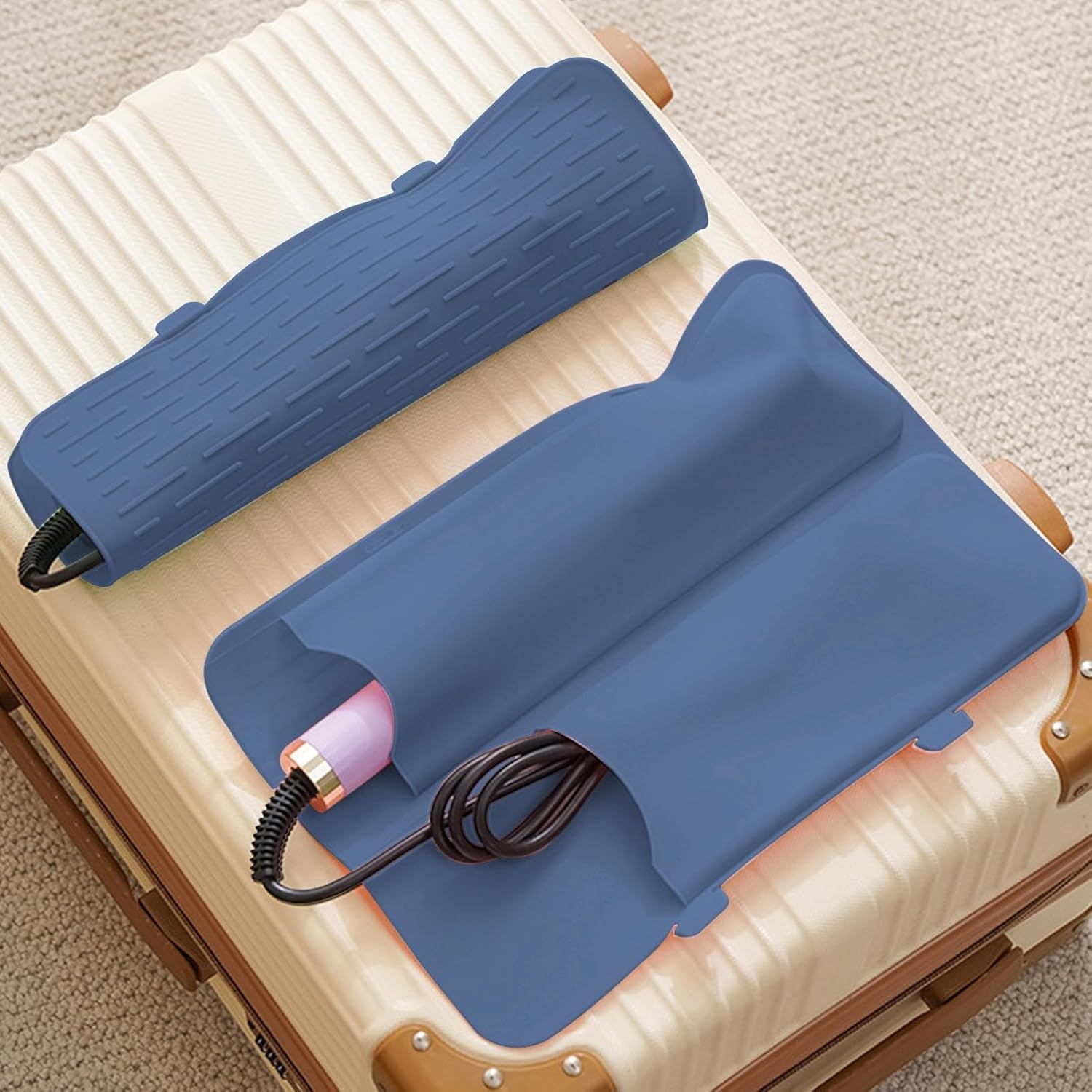 Curling Iron Pouch - Curling Iron Sleeve, Heat Resistant Pouch | Silicone Hairs Tools Bag, Heat Resistant, anti Slip, Fits Hairs Styling Tools, Flat Irons, Irons Sleeve image number 1