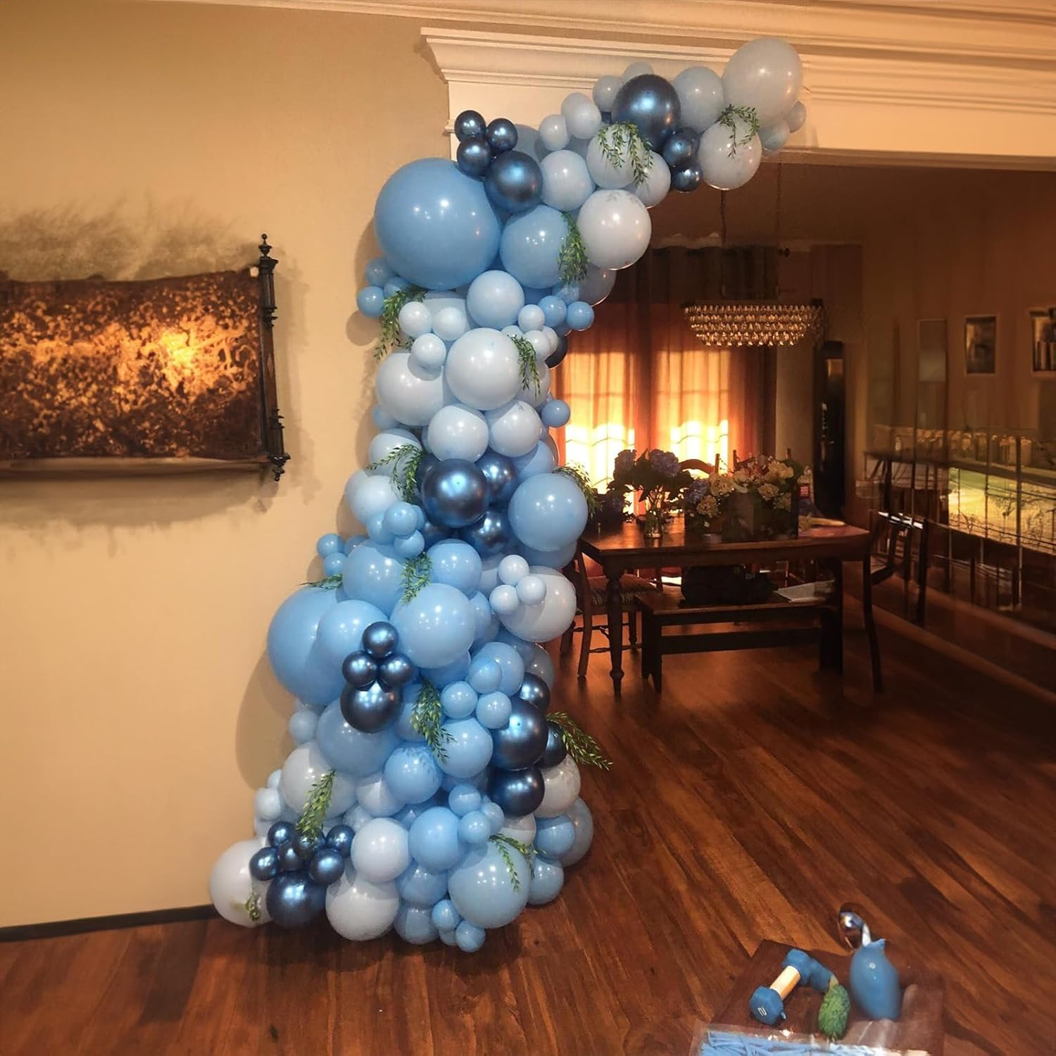 Blue Balloon Garland Arch Kit, 109 PCS Shades of Blue Balloons Set with Metallic Blue Balloons Macaron Light Baby Blue Confetti Balloons for Wedding Boys Baby Shower Birthday Ocean Party Decoration image number 5