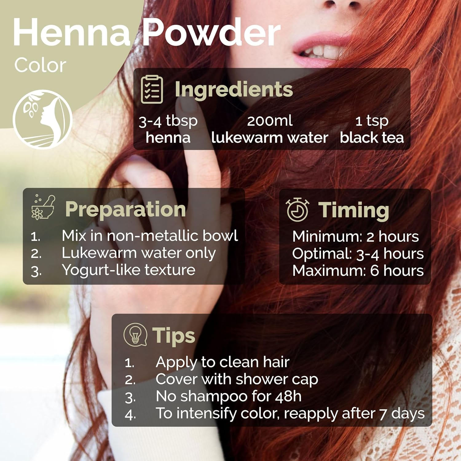 Fatima'S Garden Pure Moroccan Henna Powder - 100% Natural Fine Powder Hair Dye and Treatment - 150G image number 6