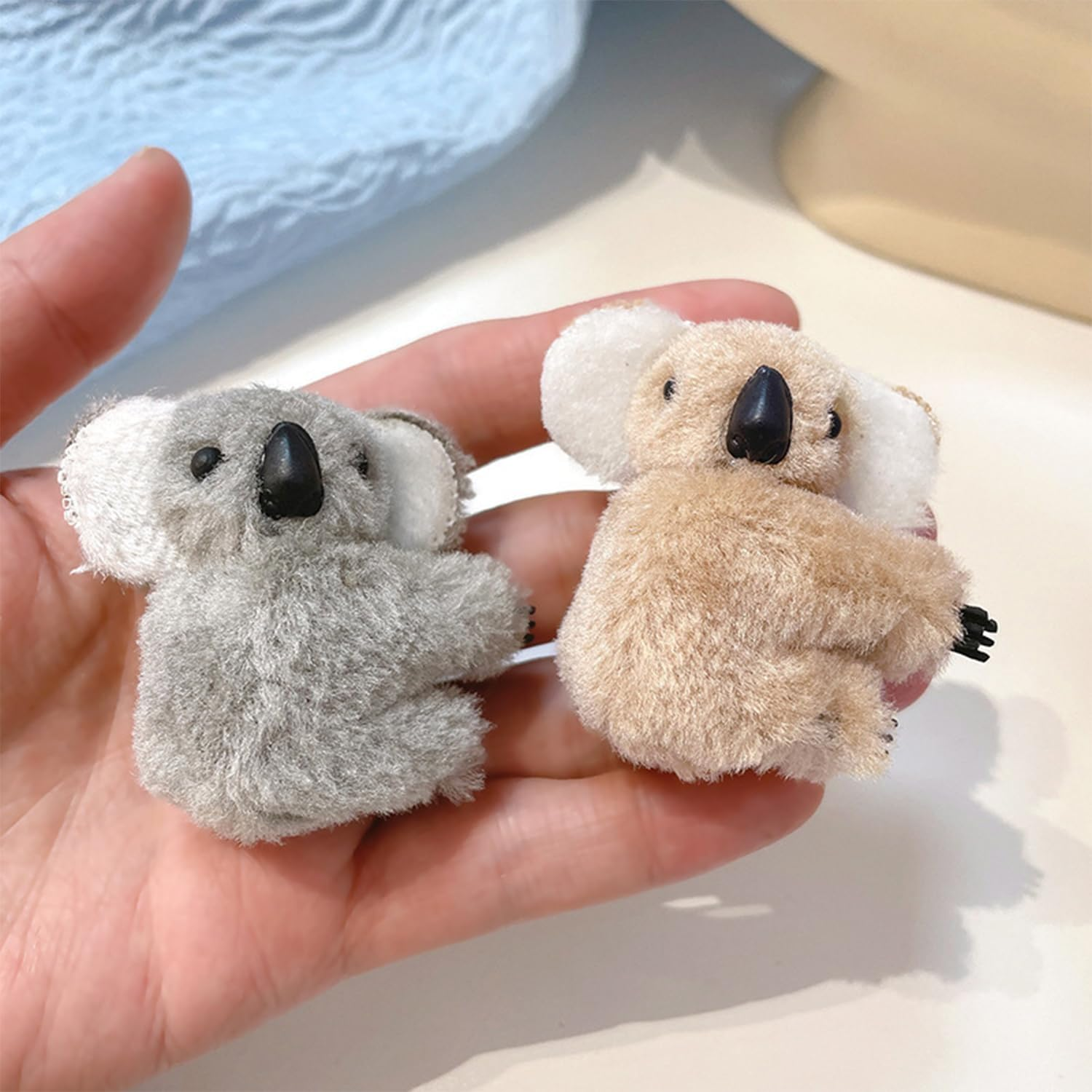 Pack of 6 Plush Koala Hair Pins, Cute Cartoon Animals, Funny Girls Fashion Accessories, Creative Personality, Hairstyle Decoration