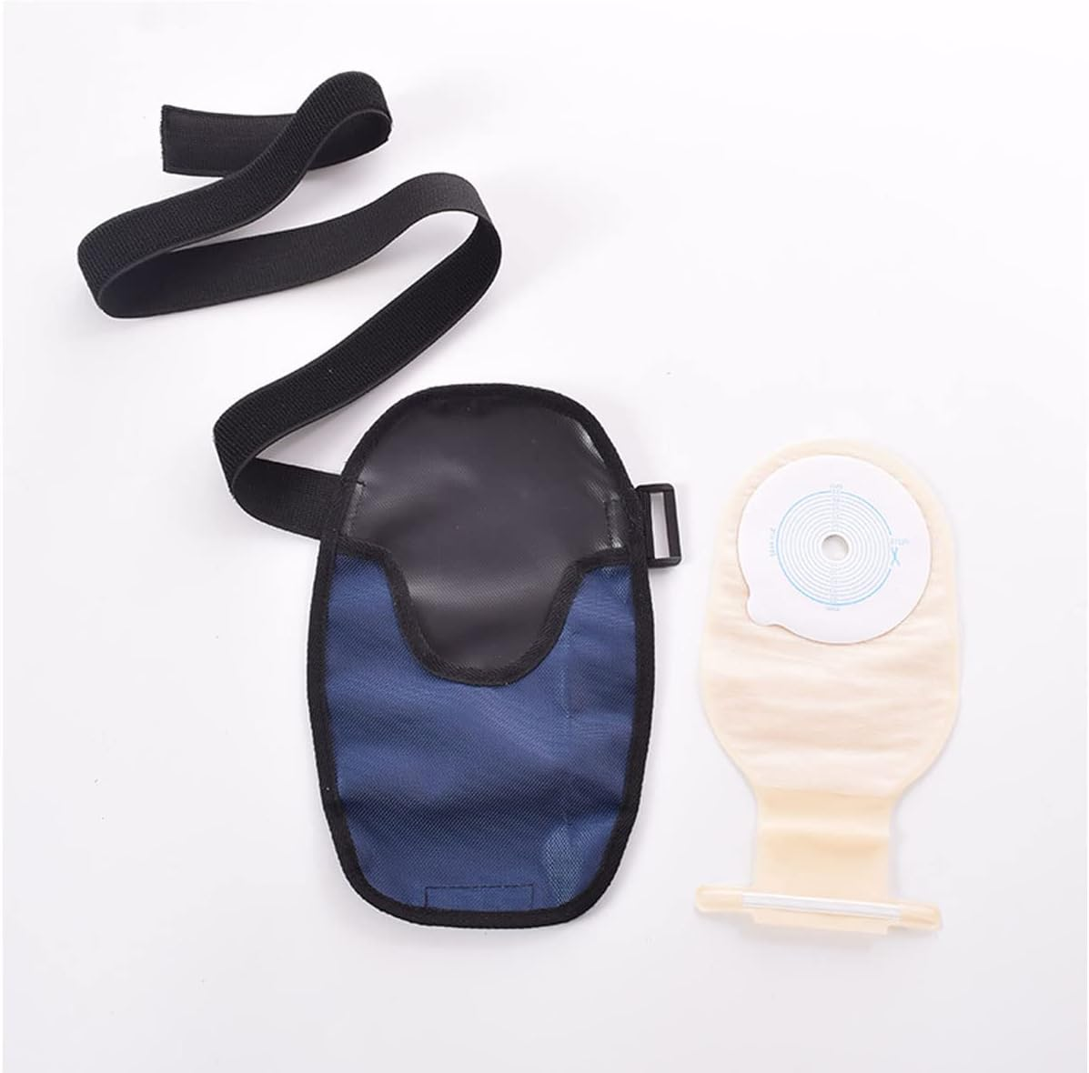 Waterproof Ostomy Bag Covers Adjustable Universal Stoma Pouch Cover Ostomy Supplies for Ileostomy 2PCS (Black+Blue) - Black image number 2
