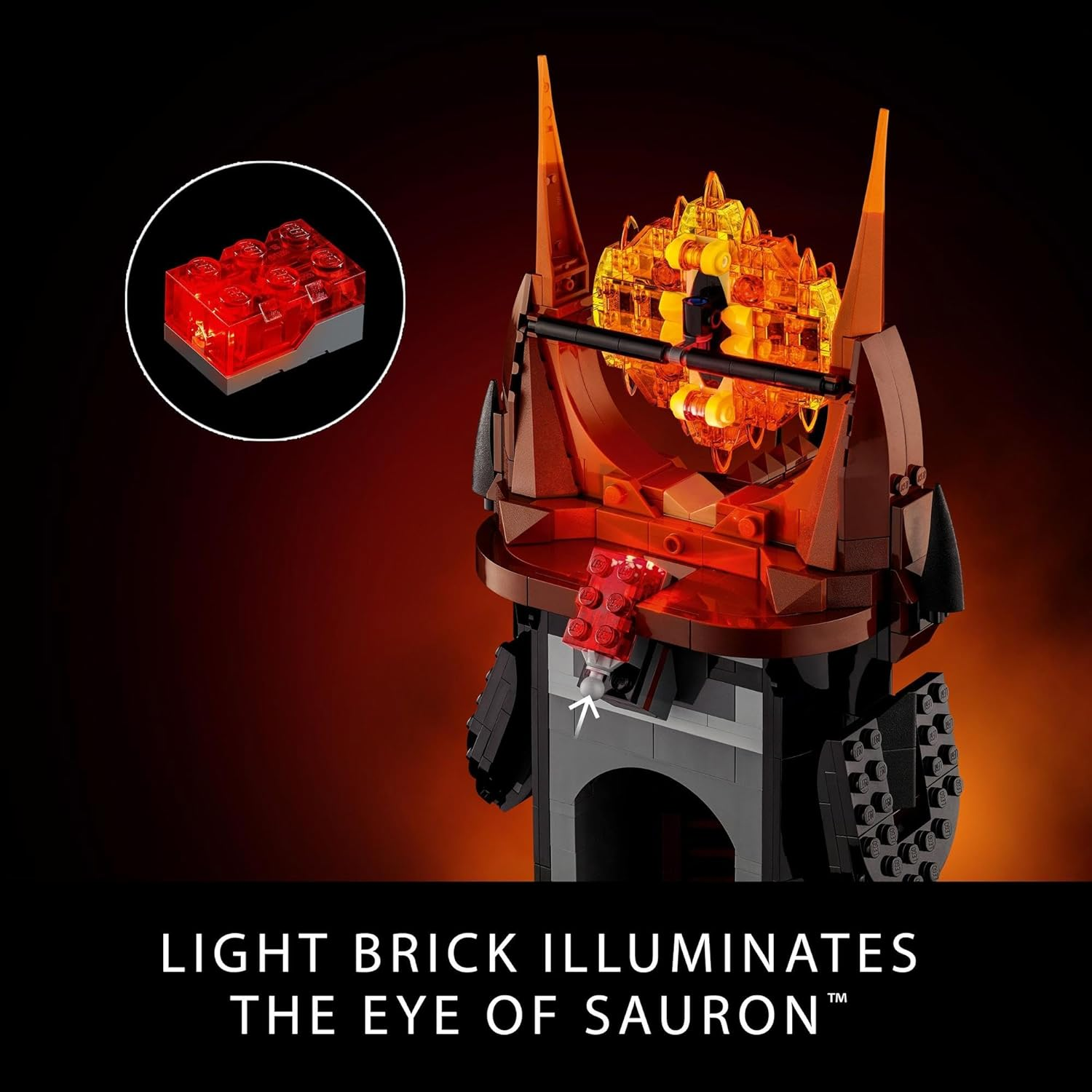 LEGO Icons the Lord of the Rings: Barad-D&ucirc;r Model Kit, Building Set for Adults with Sauron, Gothmog, Orc, Frodo, Sam and Gollum Minifigures, Movie Memorabilia Home Decor for Men & Women 10333 image number 4