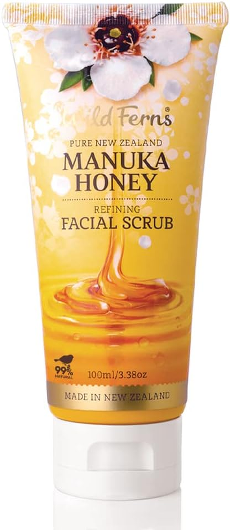 Wild Ferns Manuka Honey Refining Facial Scrub, 99% Natural, 100Ml image number 3