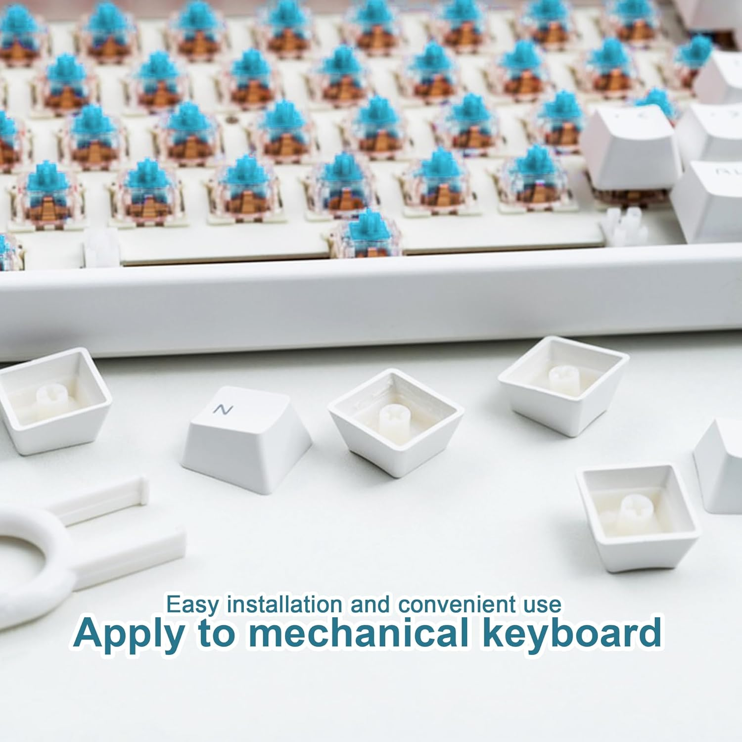 Blingkingdom 10 PCS Blue Switch Replacement 3 PIN Blue Mechanical Keyboard Switches Clicky Accurate Typing, Dustproof Keyboard Switch for LED Keyboard, Mechanical Gaming Keyboard image number 4