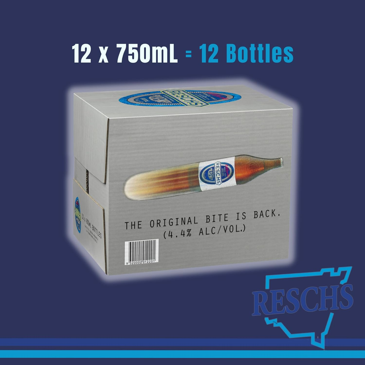 Reschs Pilsener, Iconic Australian Beer, Refreshing & Dry Finish, 4.4% ABV, 750Ml (Case of 12 Bottles) image number 3