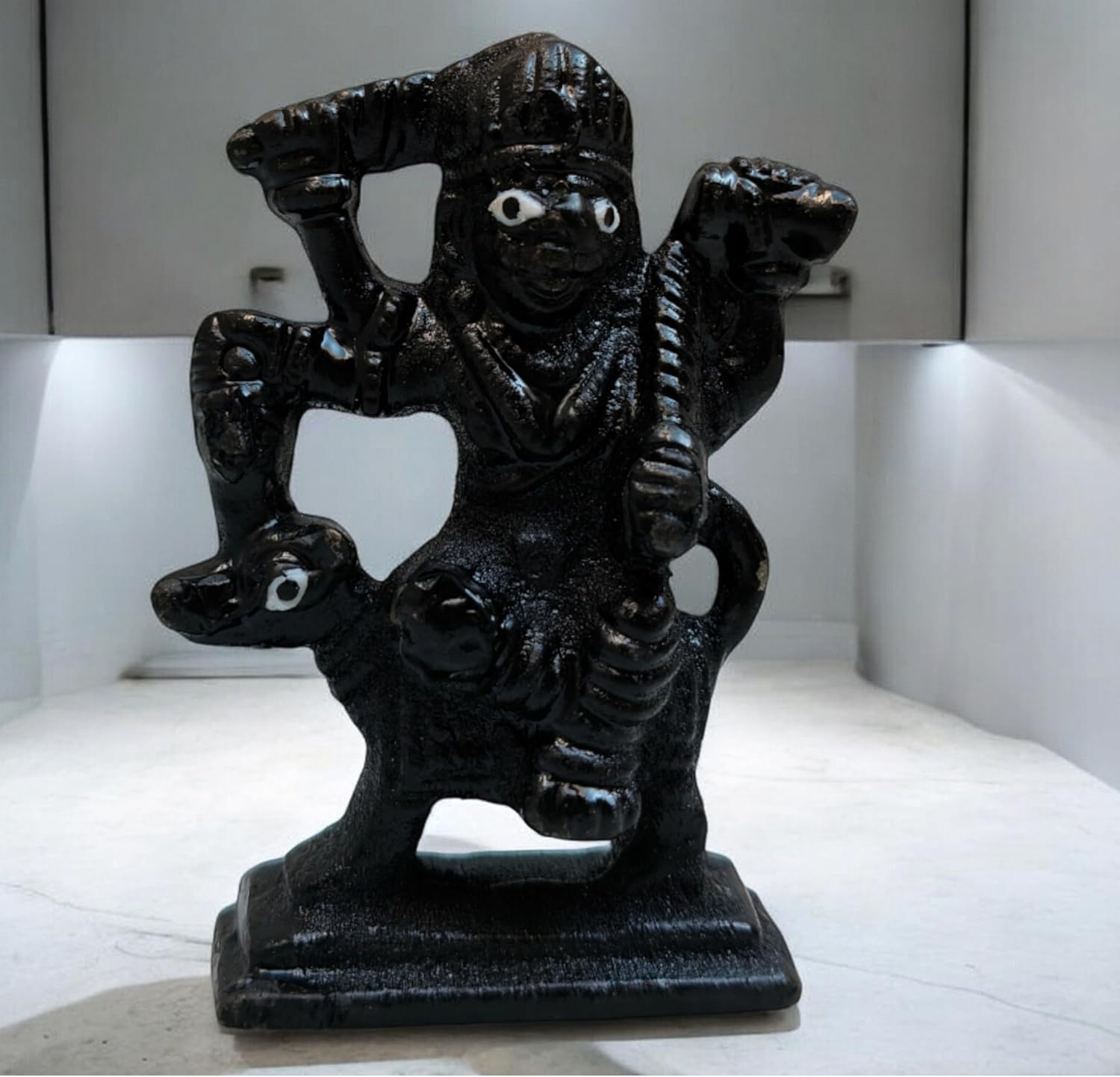 Iron Kaal Bhairav Mahakal Statue 3'' Inch &ndash; Hindu Tantric Deity Idol | Fierce Avatar of Lord Shiva | Batuk Bhairav Murti for Pooja, Temple, Tantra, Siddhi | Spiritual Home & Office D&eacute;cor Gift image number 1