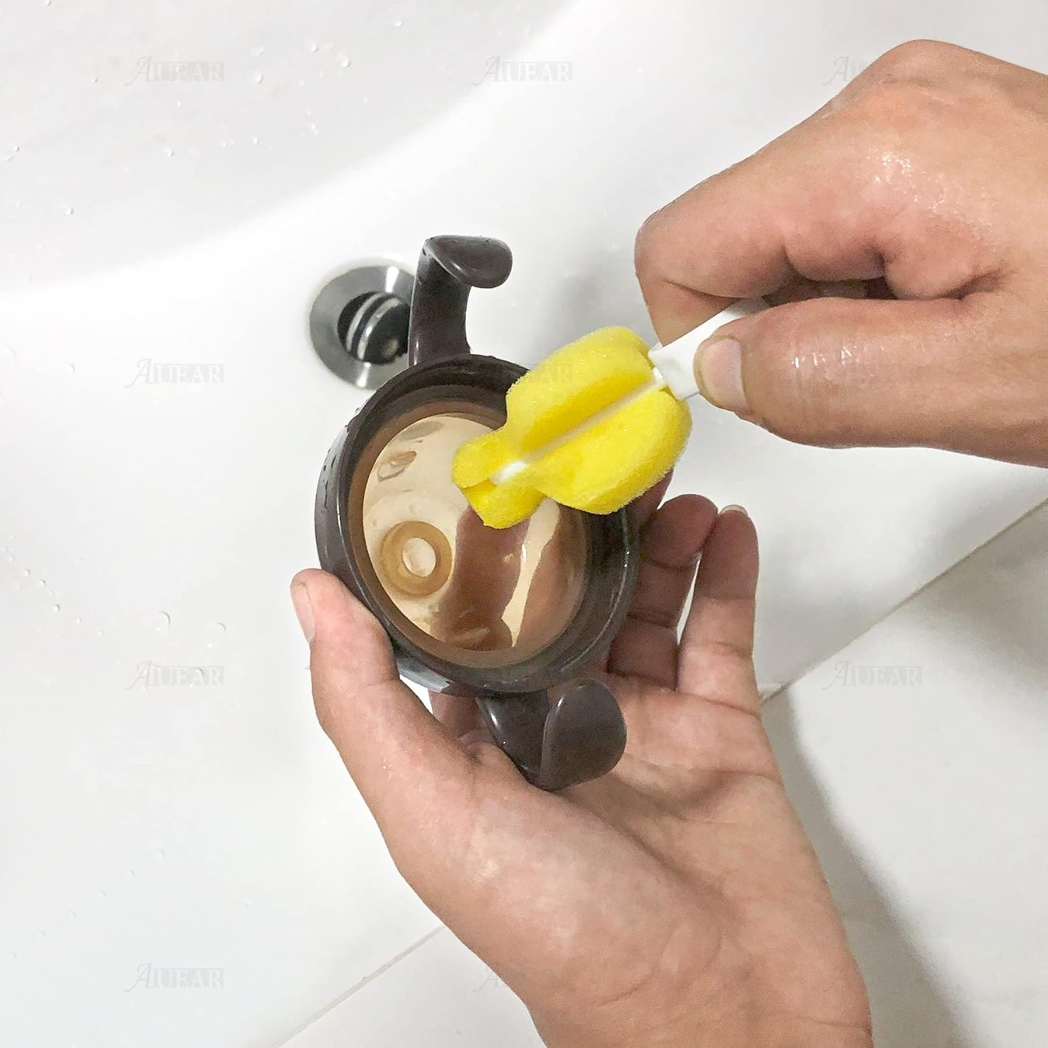 AUEAR, Milk Bottle Nipple Brushes Pacifier Sponge Cleaning Small Brush Cleaner Set for Bottles and Accessories (10 Pcs) image number 2