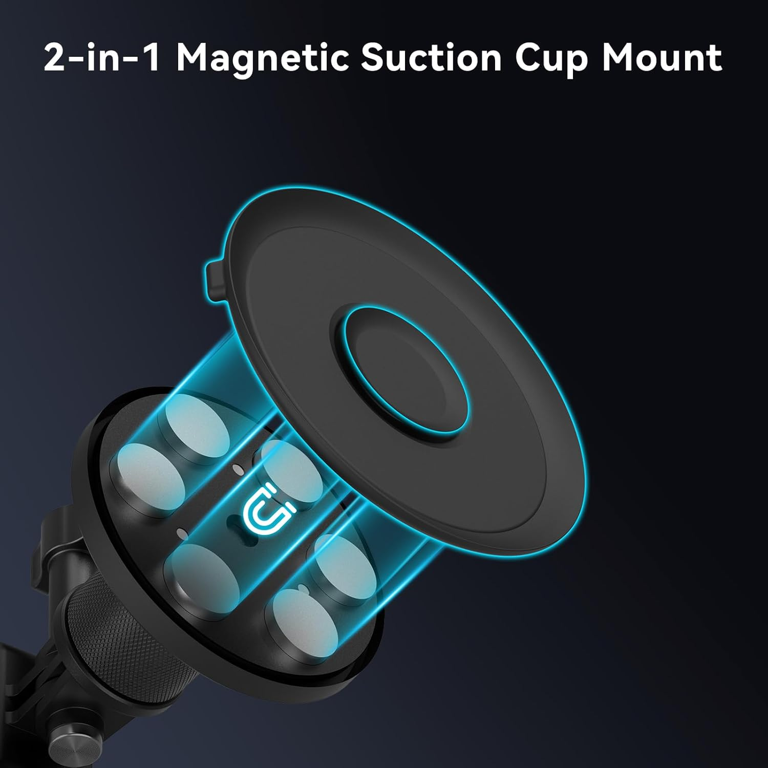 SMALLRIG 2-In-1 Magnetic Suction Cup Mount, Powerful Camera Mount for Gopro, for Action 6, for Insta360 and Phone, 360&ordm; Rotation for Car and Gym 4347