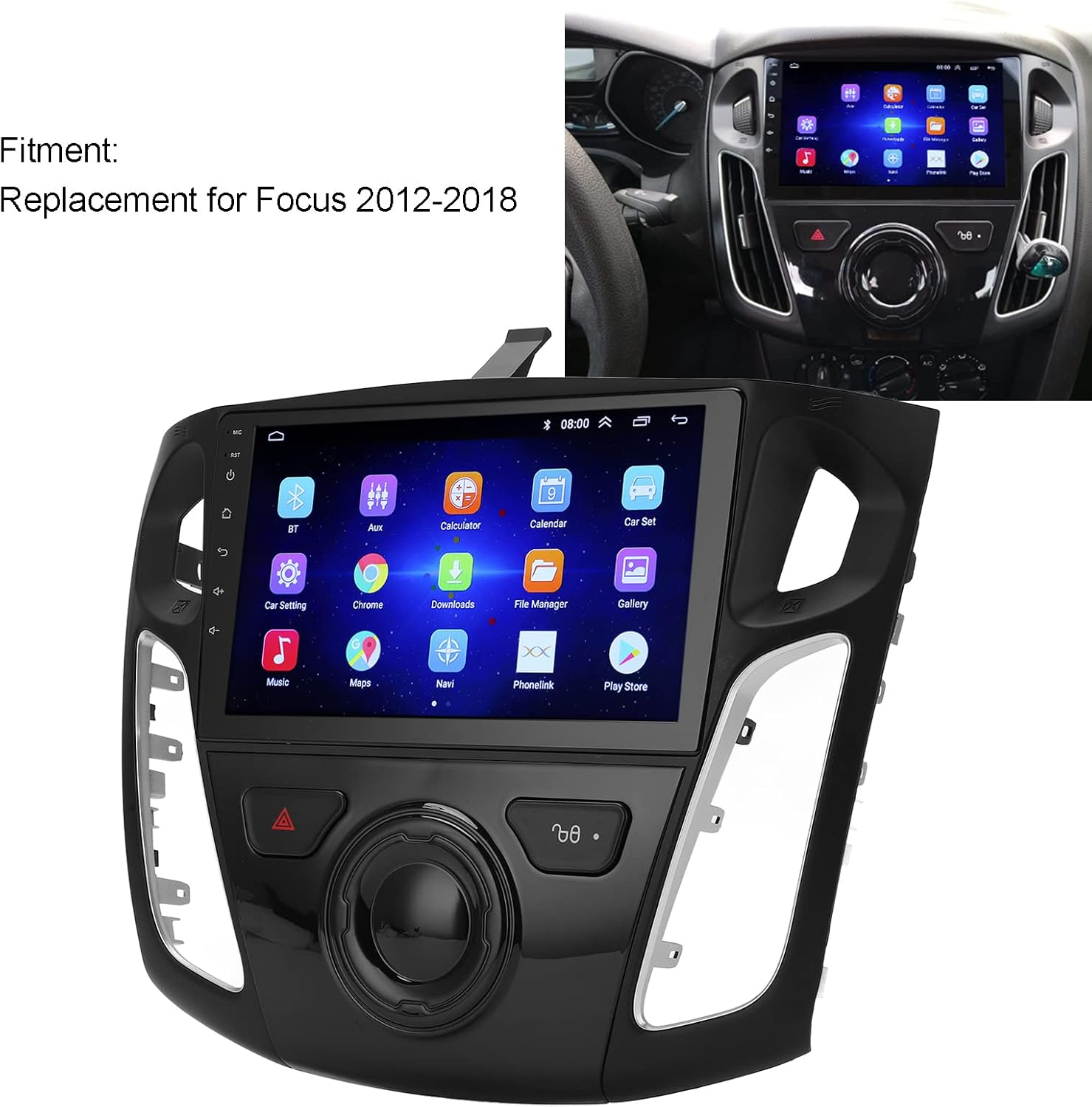 Car Navigation System, Bluetooth Multimedia Player Android Unit Replacement for Focus 2012-2018, 9 Inch Auto Navigation (1+16G) image number 1