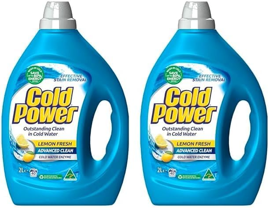 Cold Power Lemon Fresh Laundry Liquid Front + Top Loader Advanced Cleaner 2 Liter