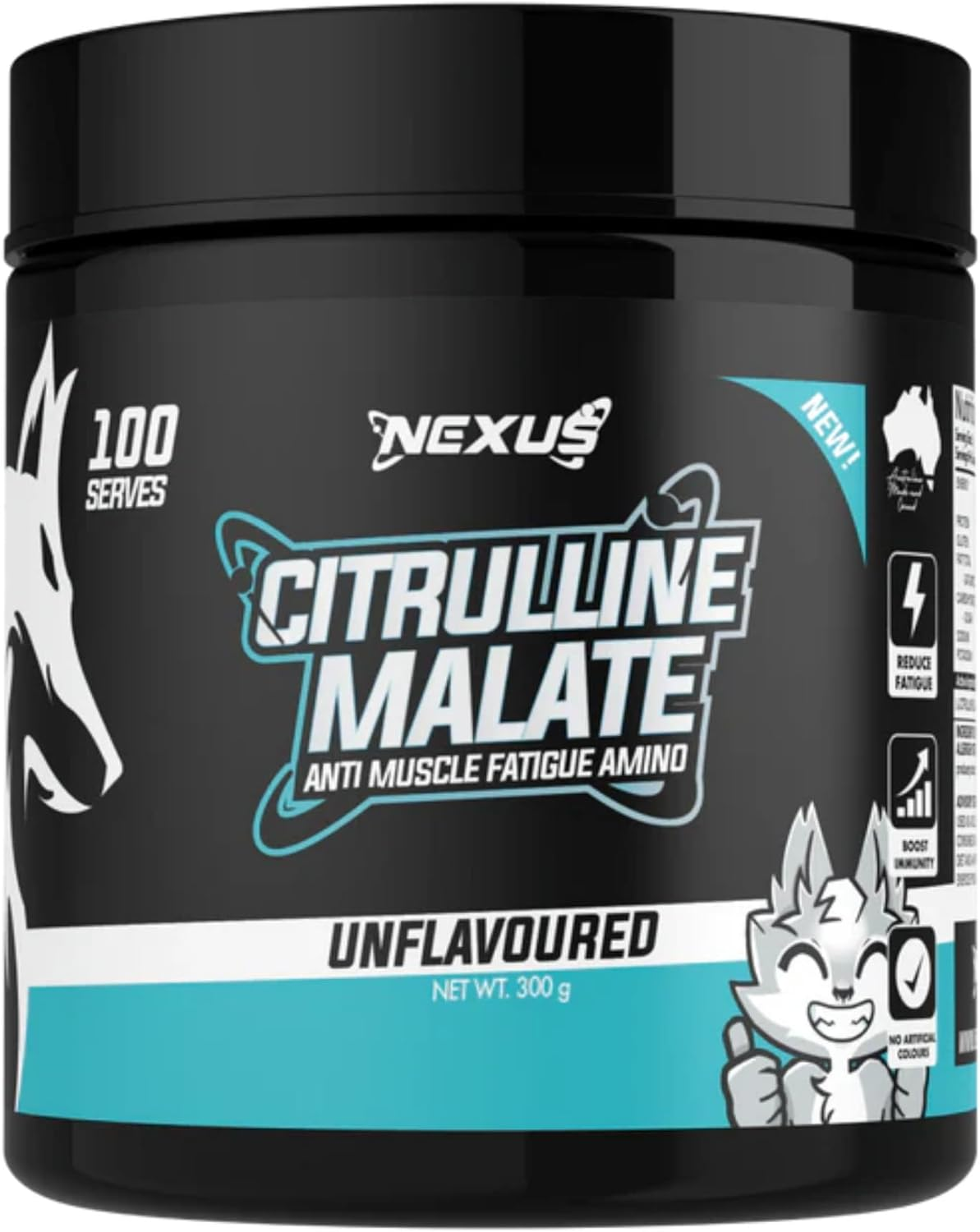 Nexus L-Citrulline Malate 2:1 Powder &ndash; 300G, 100 Serves &ndash; Unflavoured Pre-Workout Supplement for Blood Flow, Muscle Pump, Strength & Endurance &ndash; Pure & Vegan-Friendly image number 1