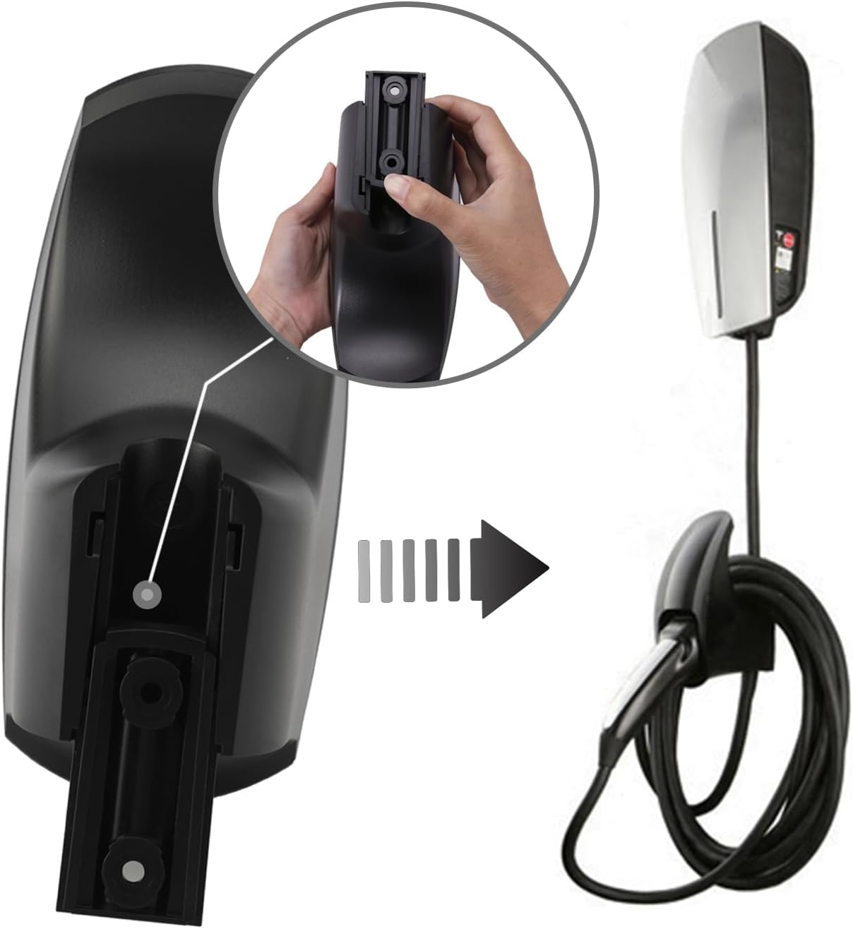 Seven Sparta Charging Cable Holder with Chassis Bracket for Tesla Model 3 Model Y Model X Model S Charger Cable Organizer Tesla Accessories Car Wall Connector (Black) image number 4