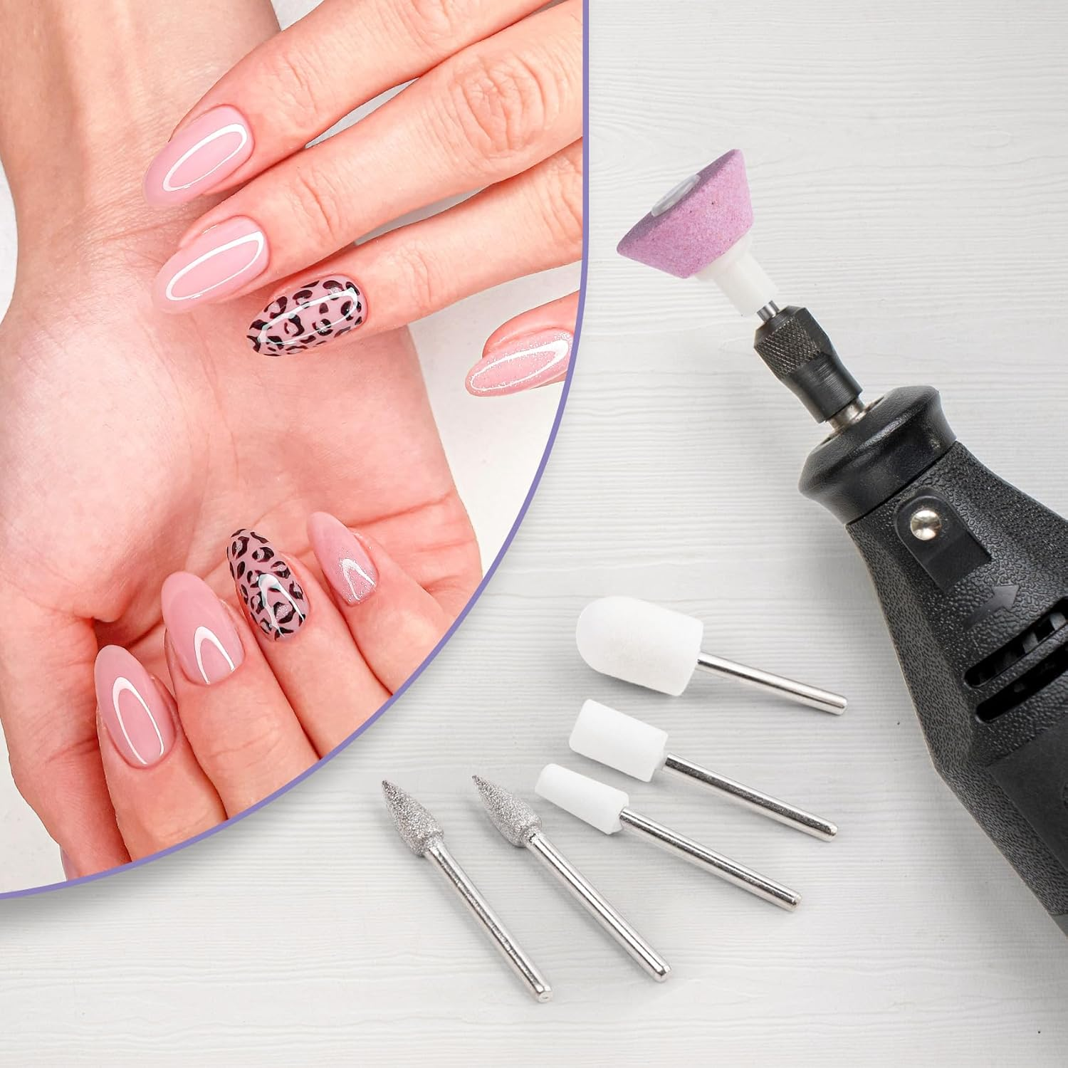 ANCIRS 15 Pcs Nail File Replacement Head Refills Set, Nail Drill Bits for Finishing Salon Electronic Manicure, Nail Manicure Pedicure Tools (5 Styles) image number 1