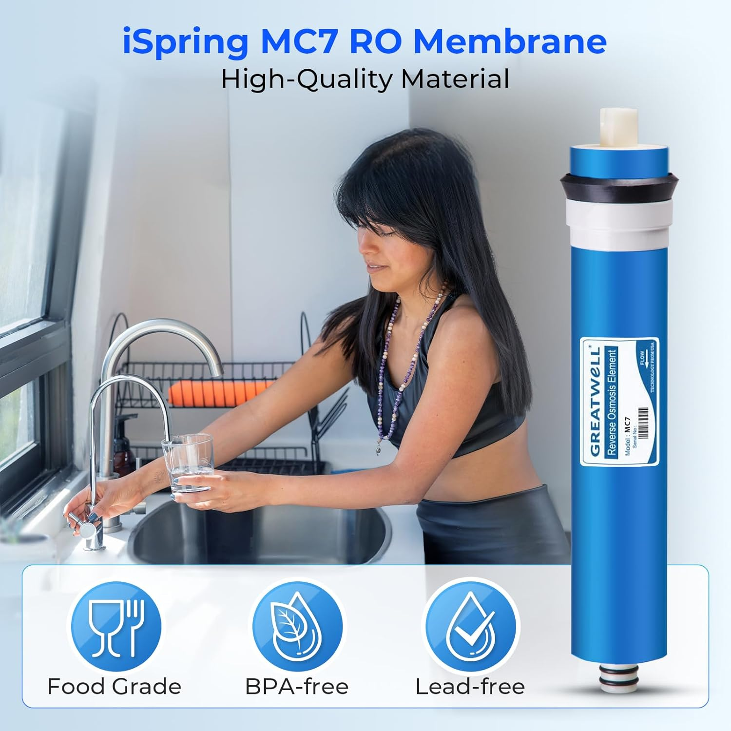 Ispring F19K75 Littlewell 6-Stage Alkaline Reverse Osmosis 2-Year Filter Set image number 1