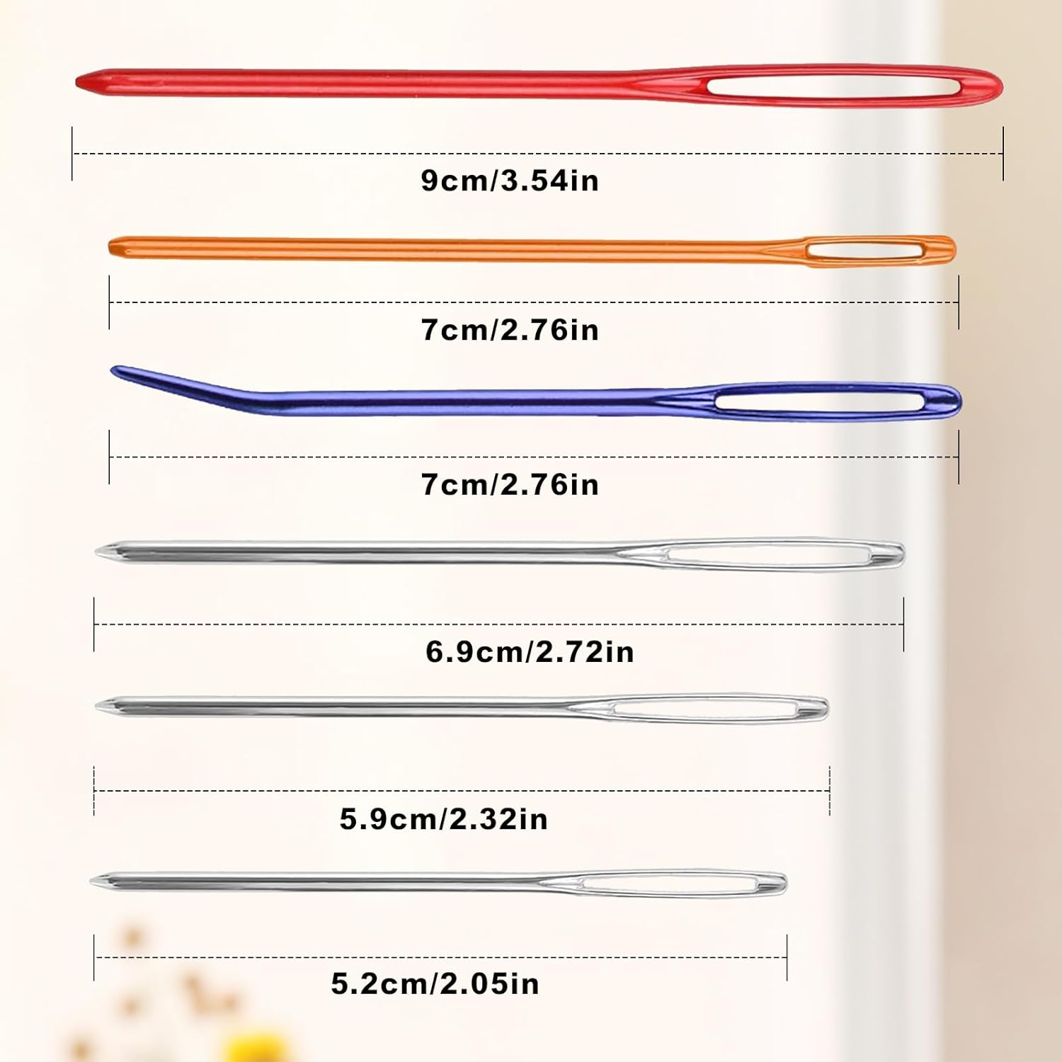 17PCS Yarn Needles Large Eye for Crochet, Crochet Kit with Big Eye Bent for Tapestry & Sewing Needle, Blunt Needles Wool Needles for Embroidery Tapestry Needle,Darning Needles for Yarn,Plastic Needles image number 3