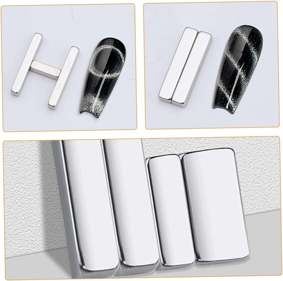 MERRYHAPY 4Pcs Cat Eye Nail Polish Magnets Kit Magnetic Tools for Gel Polish Nail Art Diy Manicure Accessories for Home Salon Use