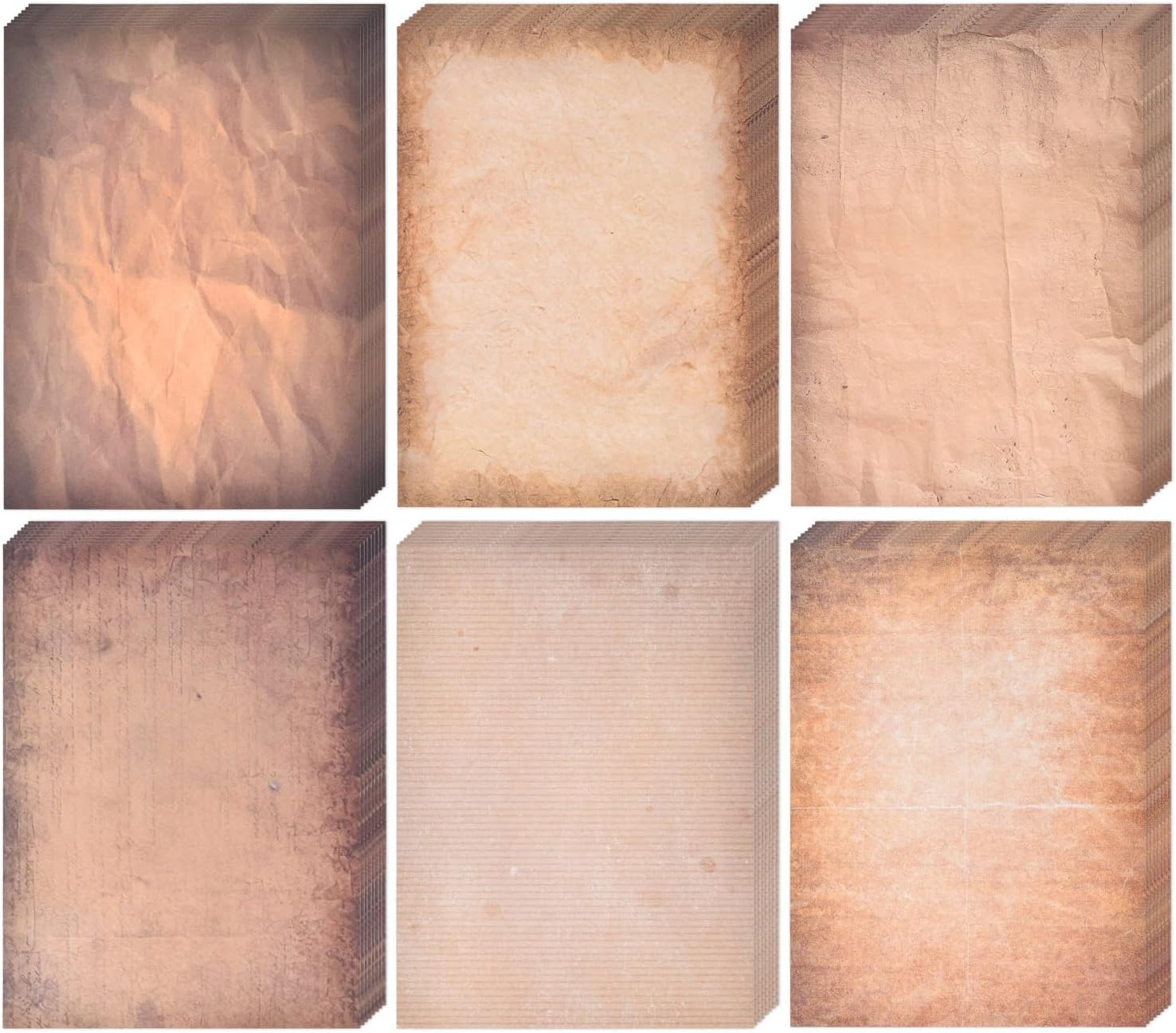 Vintage Stationery Paper and Envelopes Set - 24 Sheets Classic Aged Antique Letter Paper Stationary Set for Writing Letters Invitations with 12 Old Style Kraft Envelopes Rope Retro Accessories Pendant