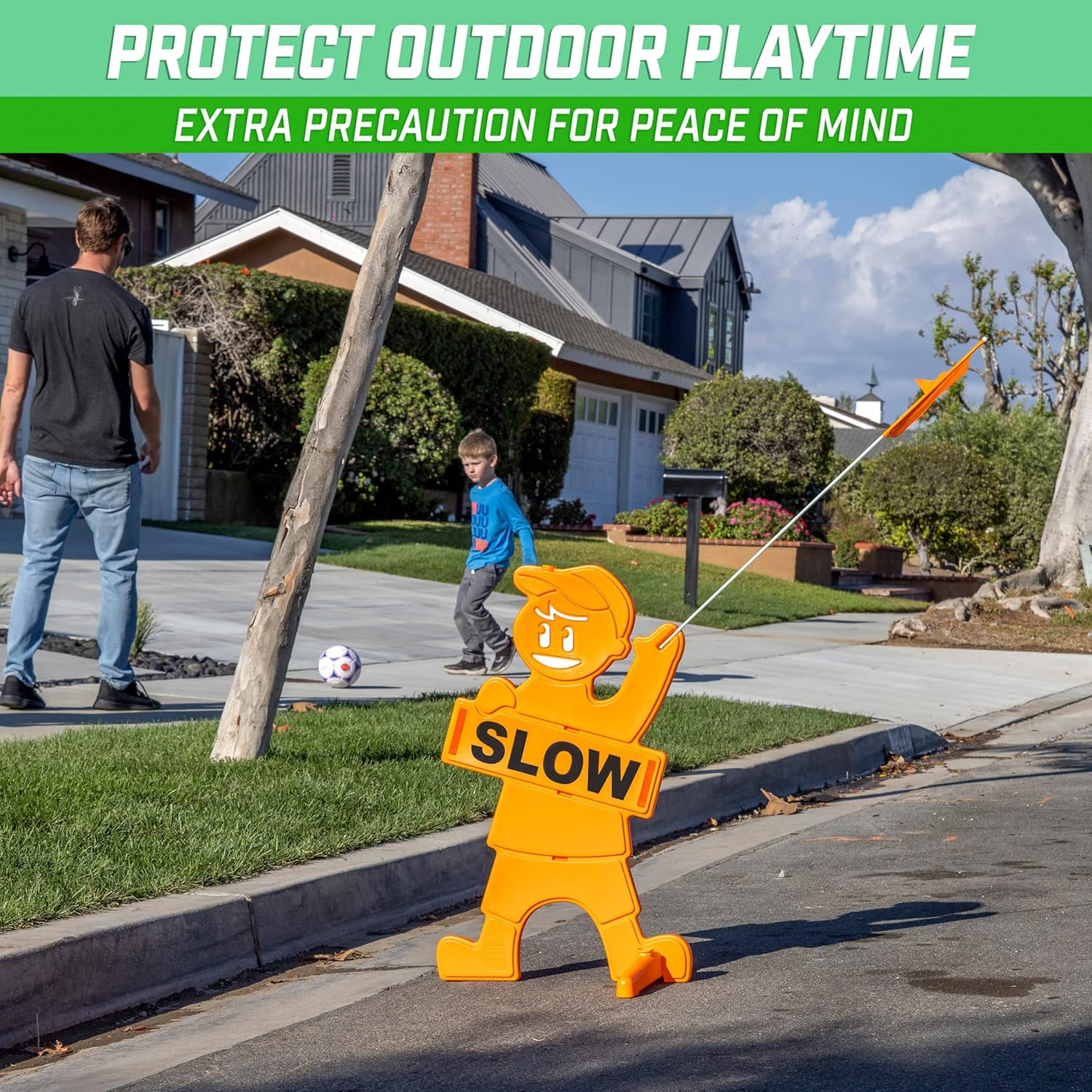 Gosports SLOWDOWNMAN-02 Slowdownman Street Safety Sign, Orange image number 1