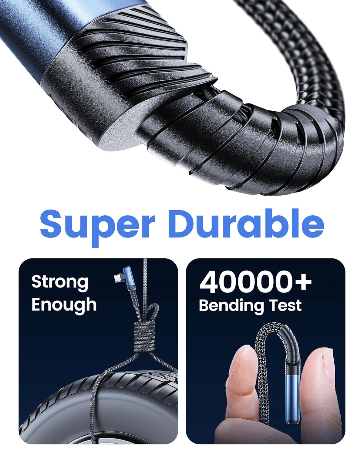 Toocki 2M USB C Cable, 2 Pack USB a to USB C High Speed Charging Cords, 90 Degree Angled and Braided for Durability, Compatible with Samsung Galaxy S23, S22+, S21+, Note 10, LG V30, Switch image number 5