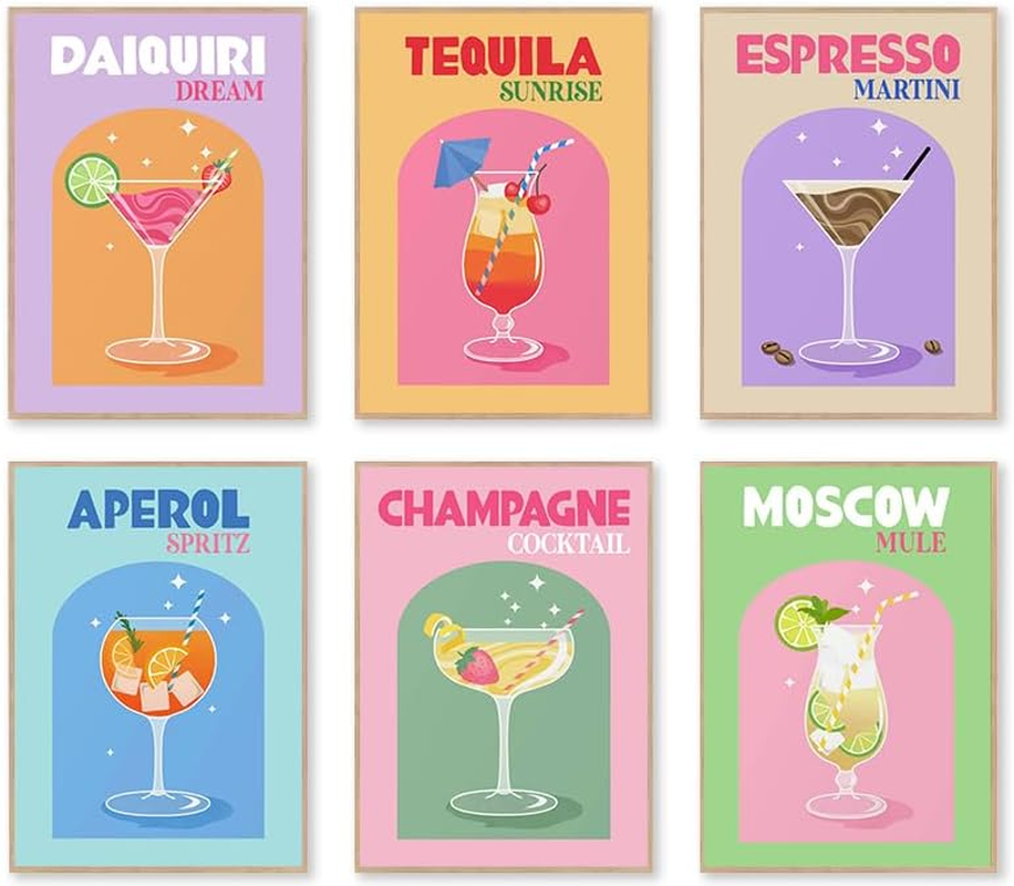 KBKBART Flower Market Posters Set of 6,Abstract Wall Art Prints Exhibition Poster Set,Vintage Matisse Print Picasso William Morris Painting Pictures,Minimalist Gallery Mix(8X10Inch,Unframed),Beige