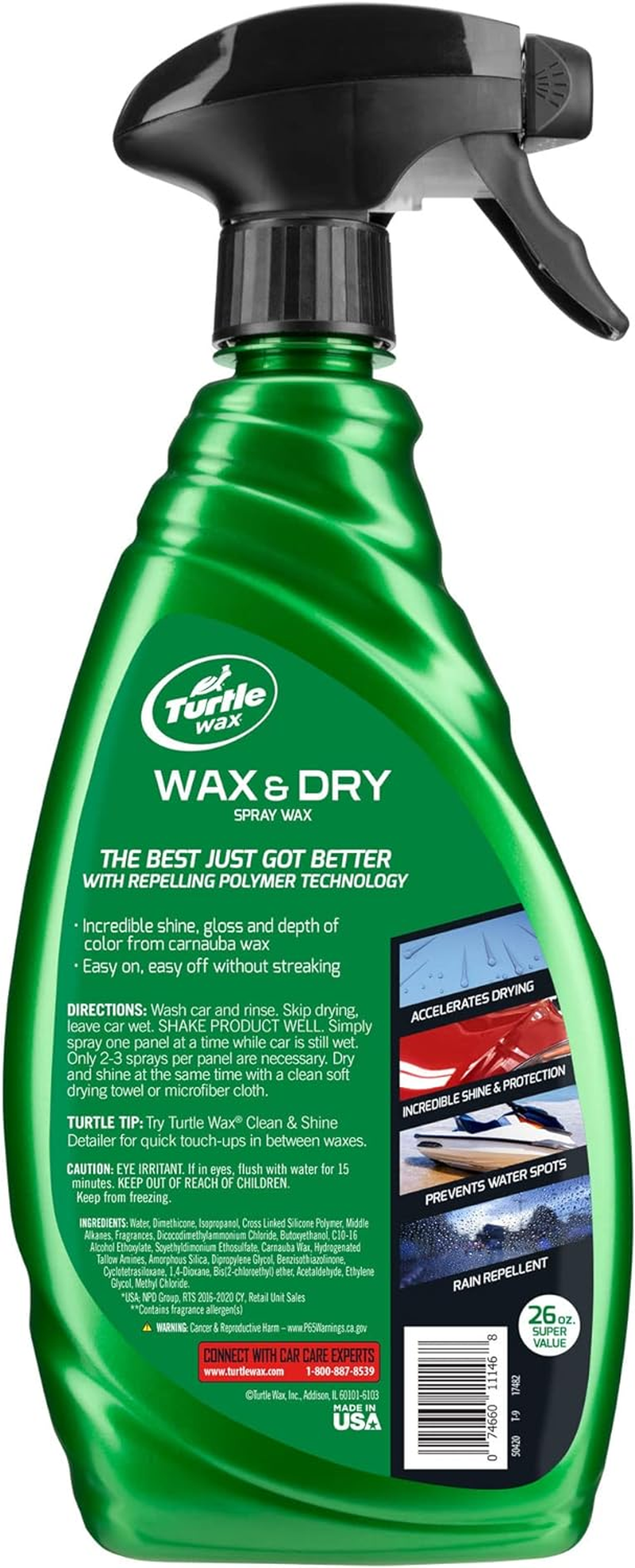 Turtle Wax T-9 1-Step Wax & Dry - 26 Oz. image number 5